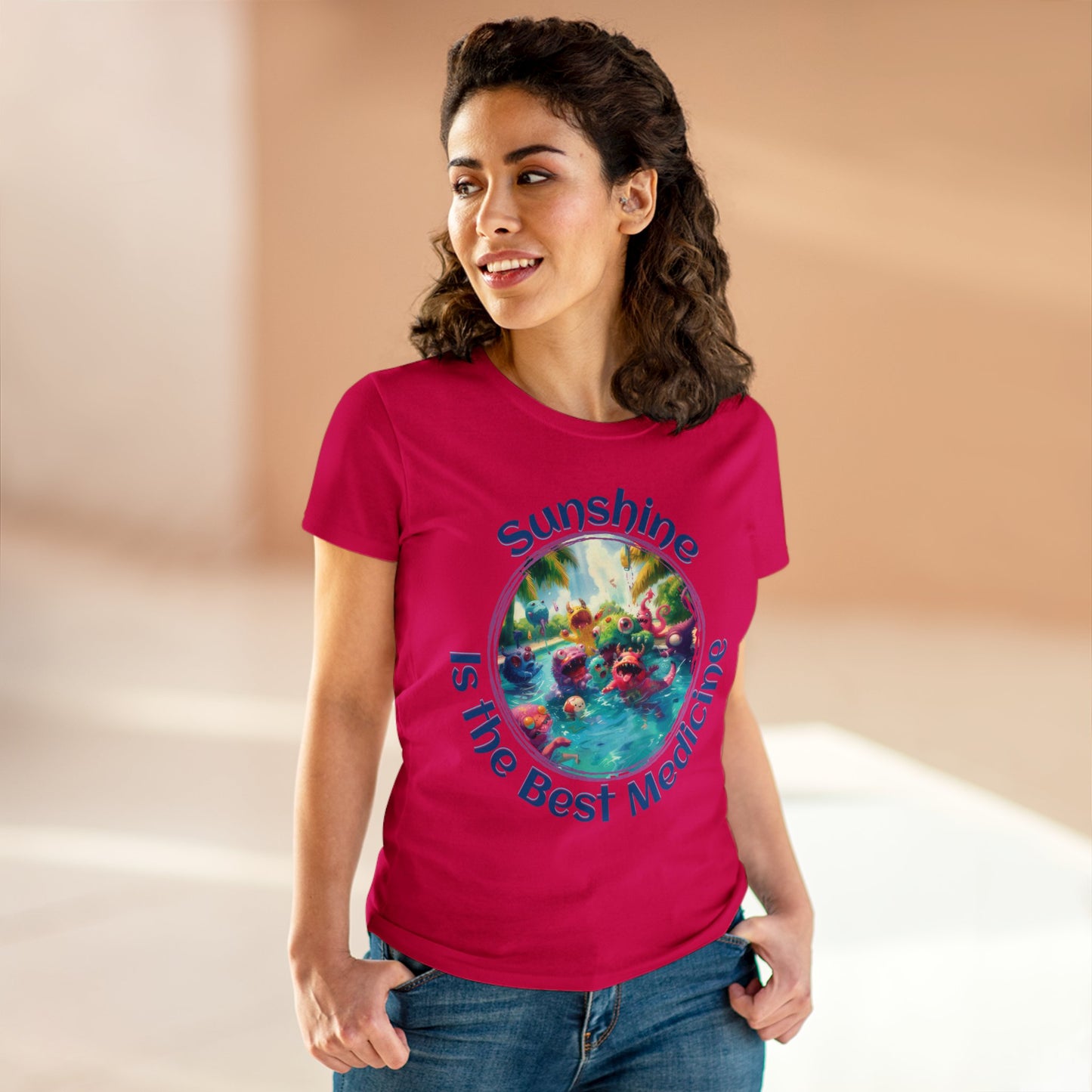 Sunshine is the Best Medicine - Women's Midweight Cotton Tee