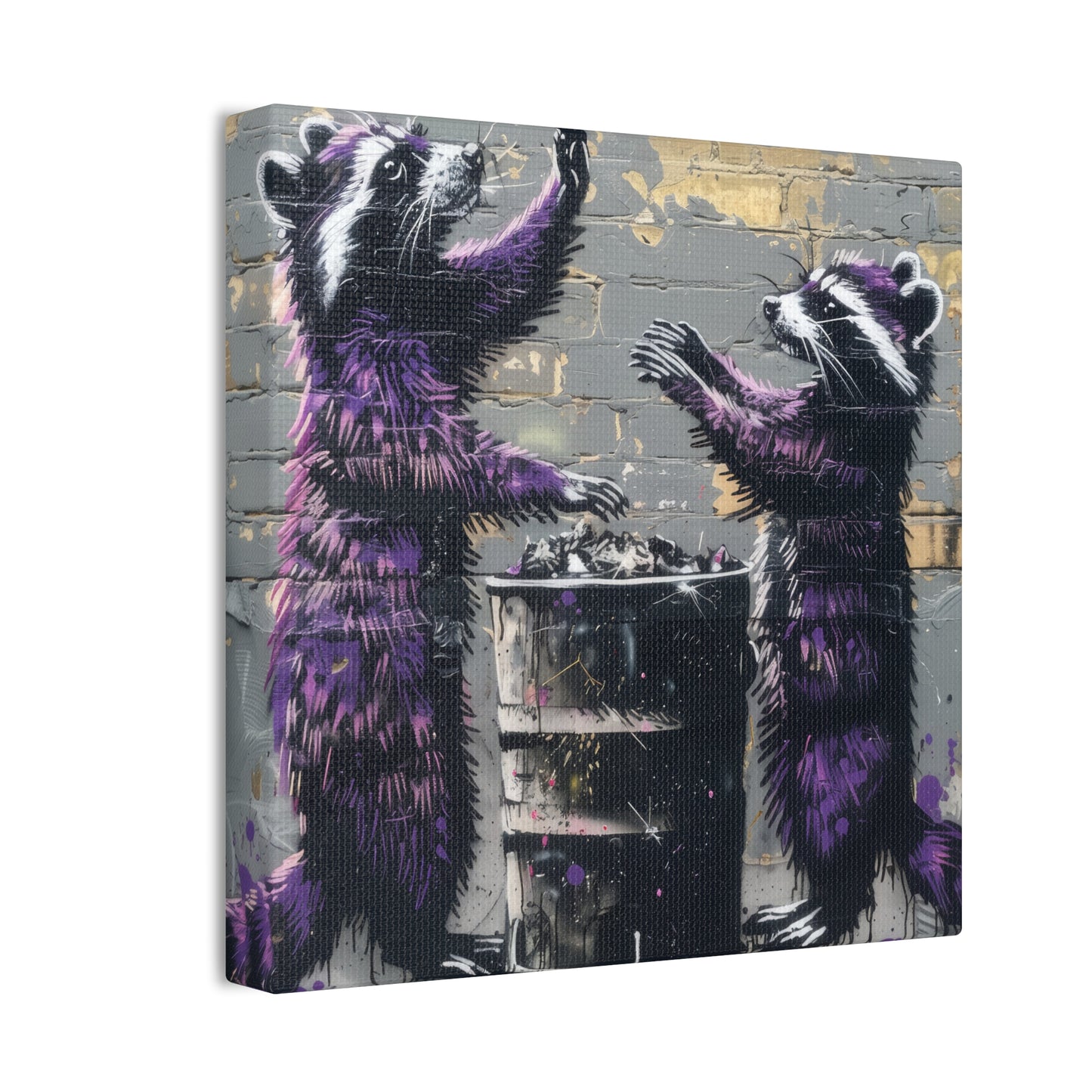 Thankful Raccoons - Canvas Stretched, 0.75"