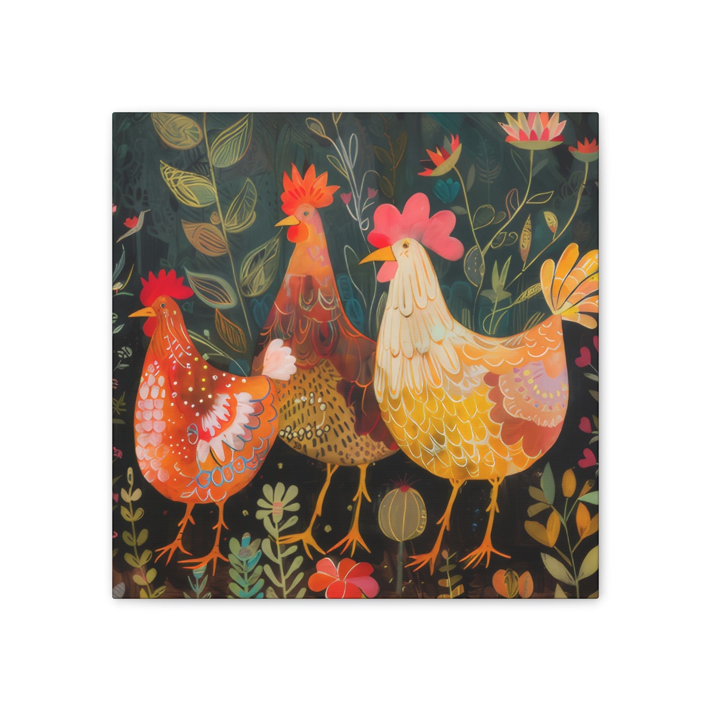 Chickens - Canvas Stretched, 0.75" - Canvas Stretched, 0.75"