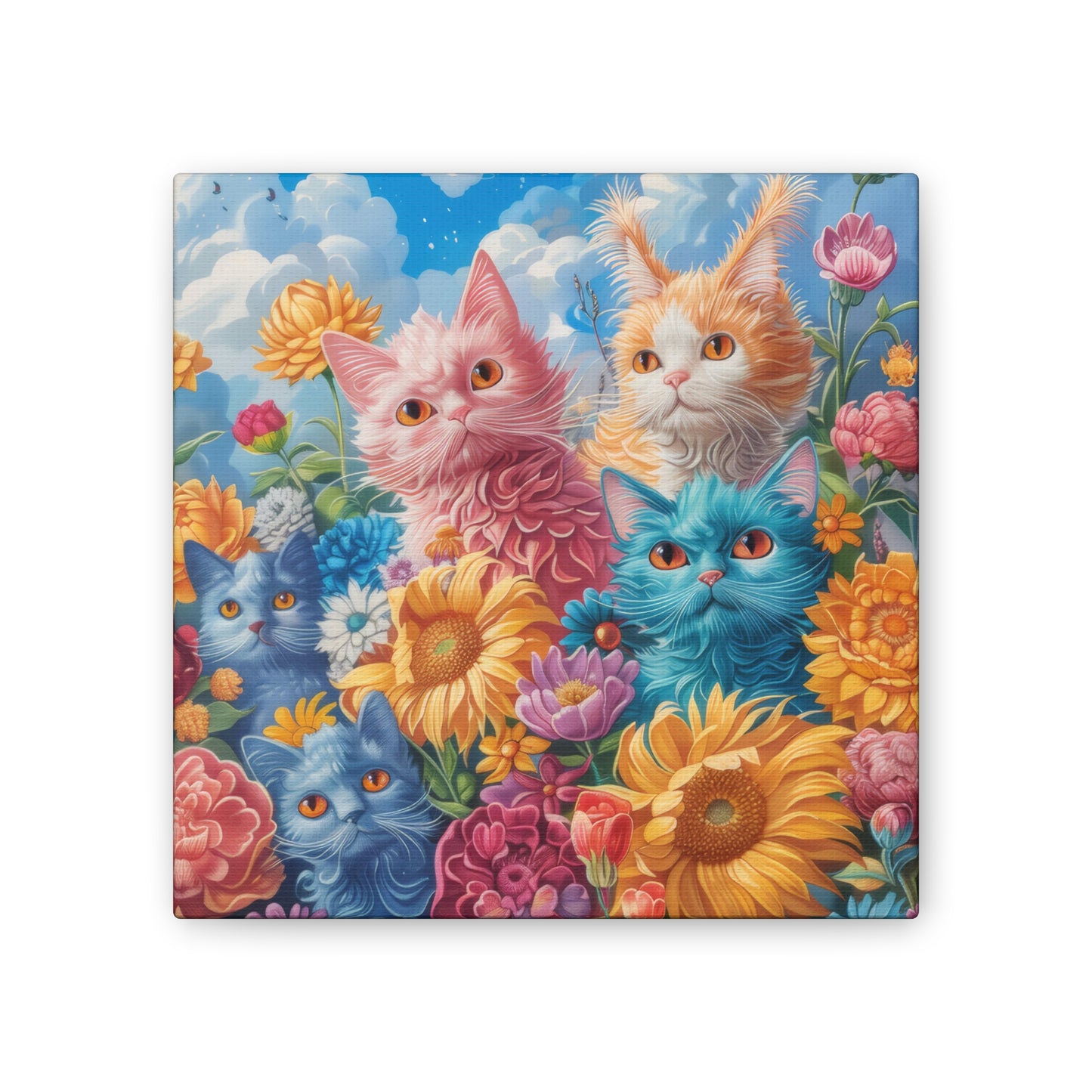 Cats and Flowers - Canvas Stretched, 0.75"