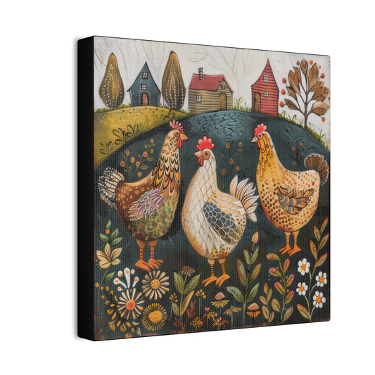 Chickens - Canvas Stretched, 0.75" - Canvas Stretched, 0.75"