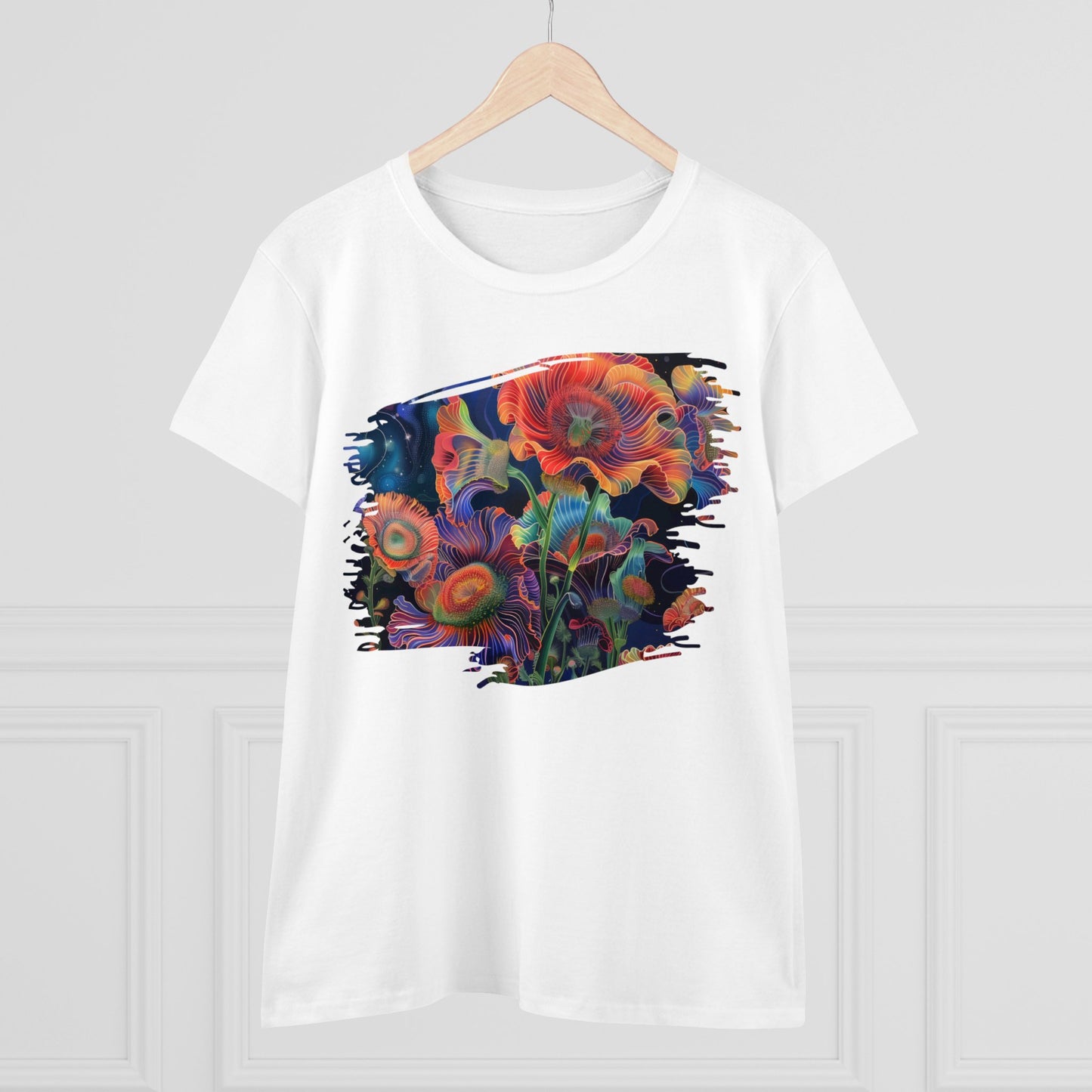 Pastel Flowers - Women's Midweight Cotton Tee