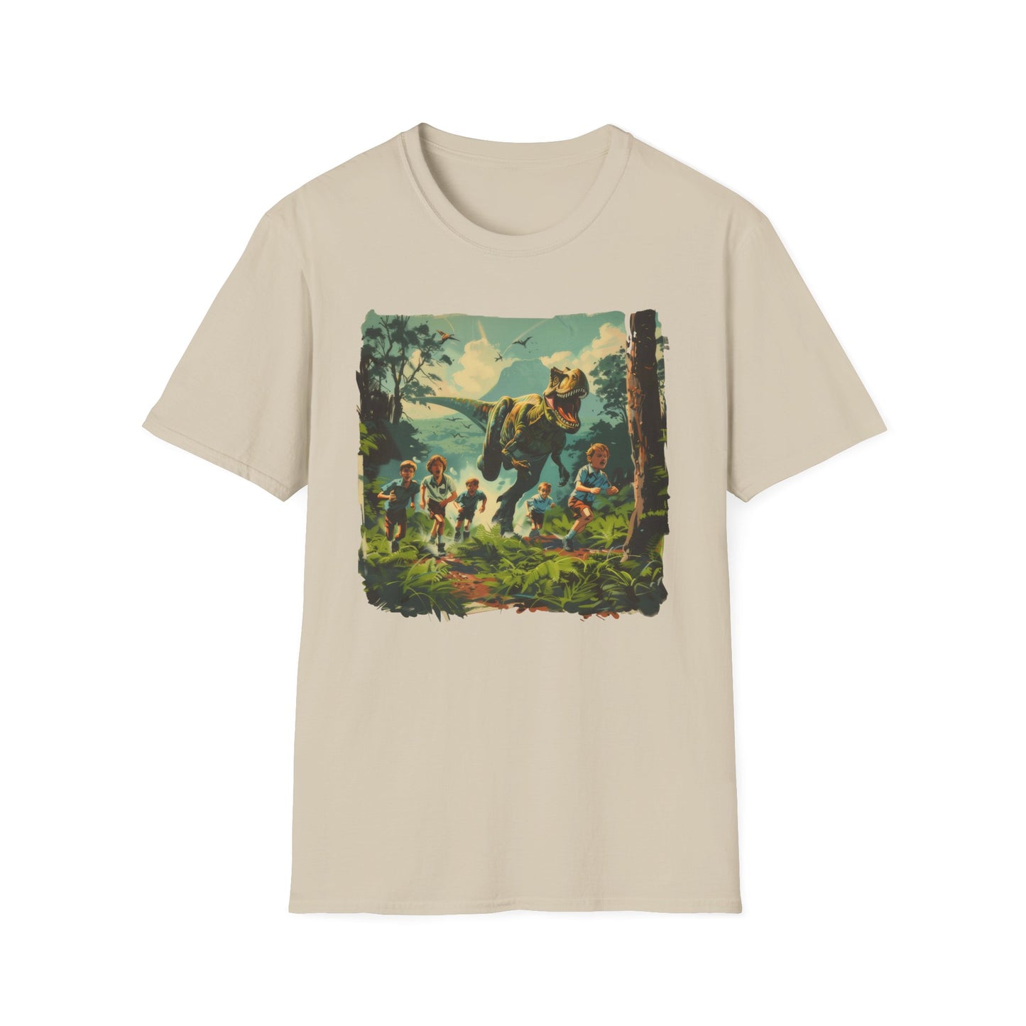 Dinosaur Chase - Unisex Softstyle T-Shirt