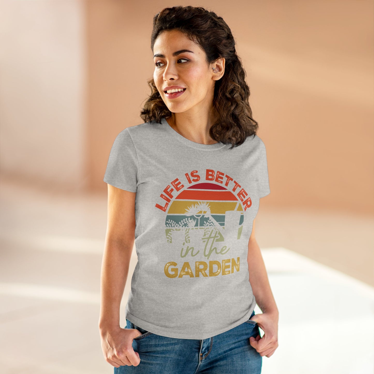 Life Is Better In the Garden - Gardening - Women's Midweight Cotton Tee