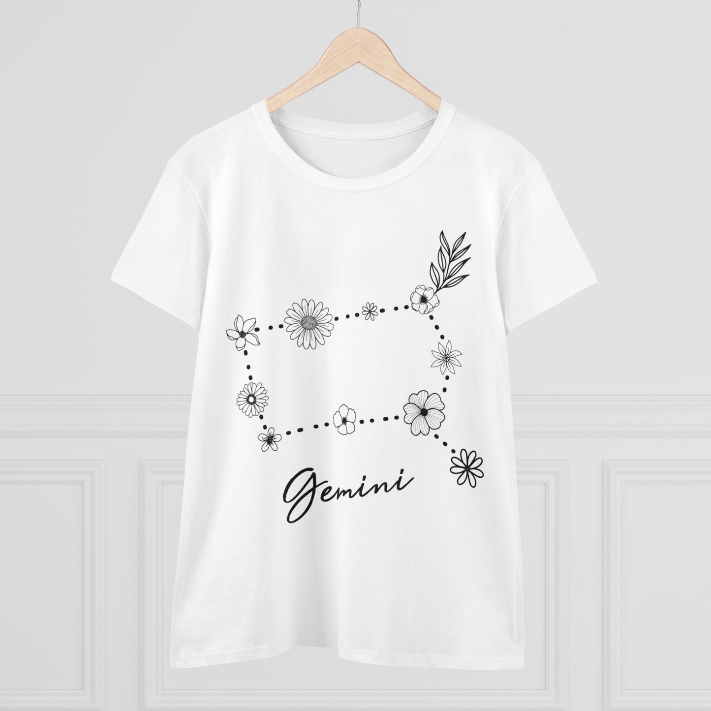 Flower Constellation - Gemini - Astrology - Women's Midweight Cotton Tee