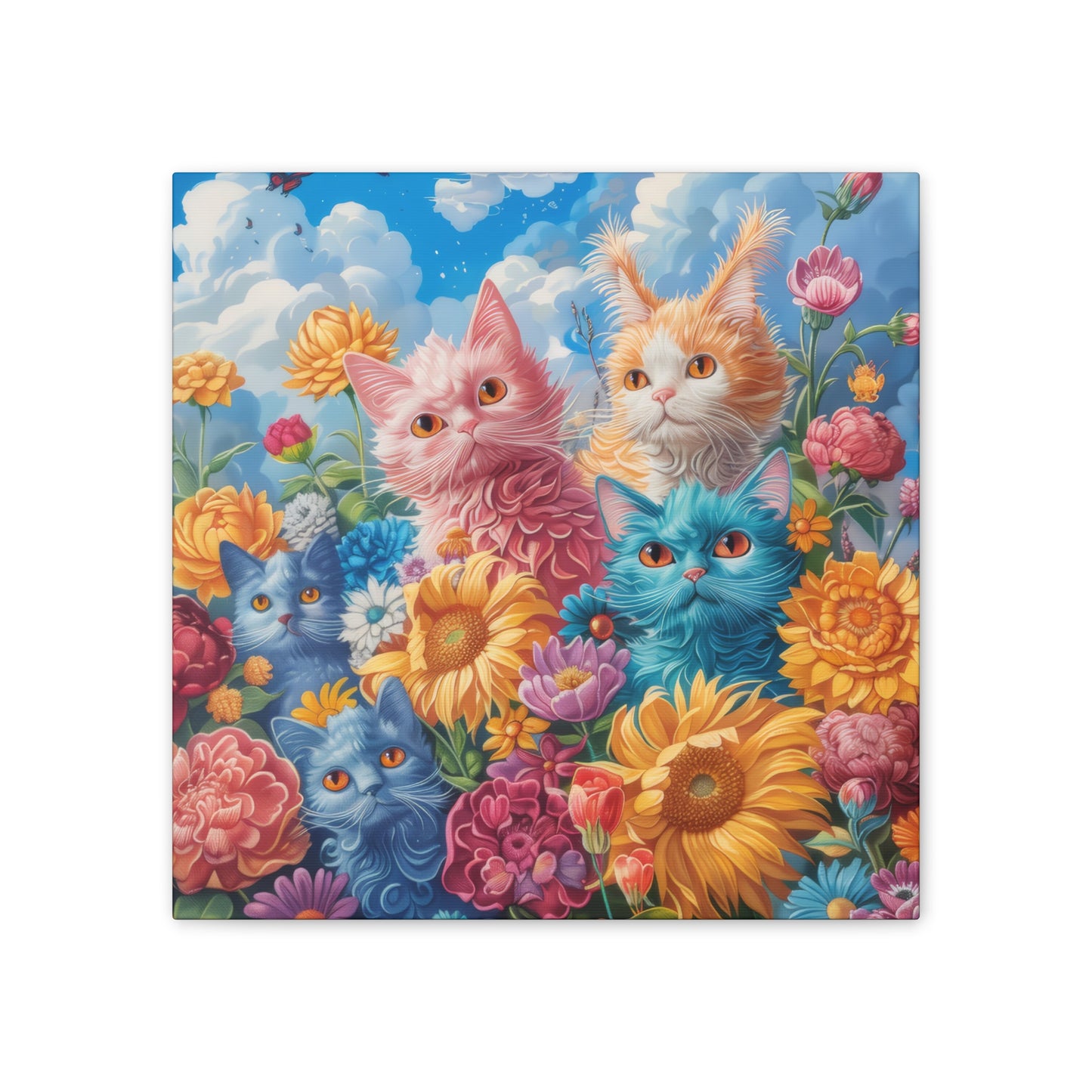 Cats and Flowers - Canvas Stretched, 0.75"