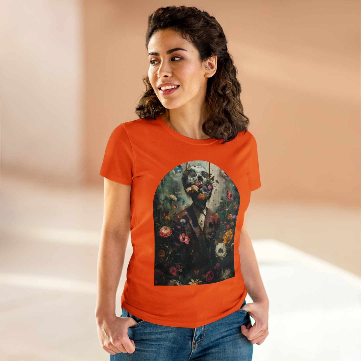 Flowers on My Mind - Women's Midweight Cotton Tee