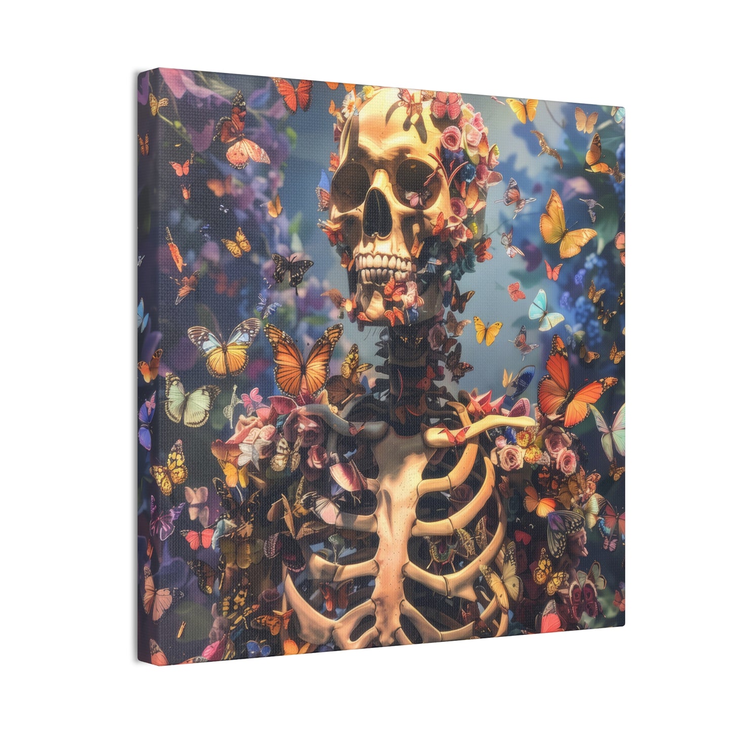 Skulls and Butterflies - Canvas Stretched, 0.75"