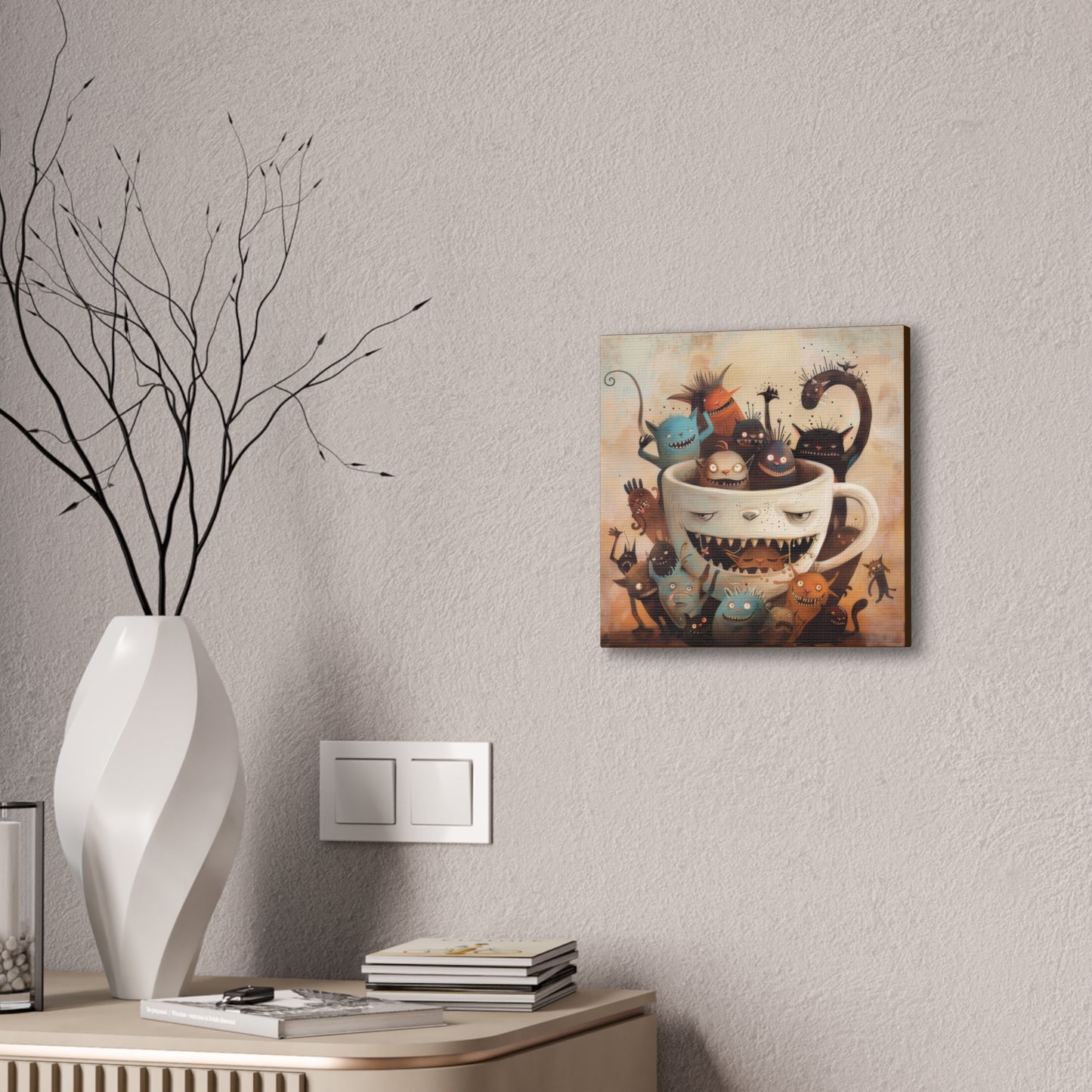 Coffee Monster - Canvas Stretched, 0.75"