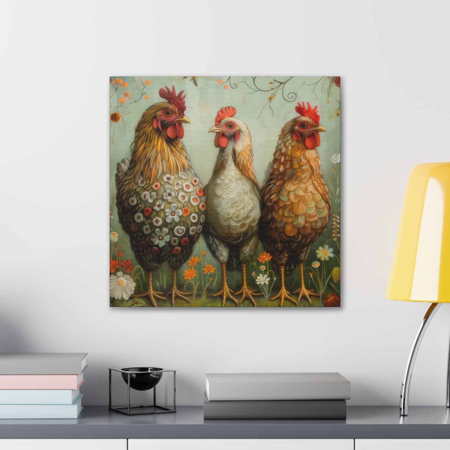 Chickens - Canvas Stretched, 0.75" - Canvas Stretched, 0.75"