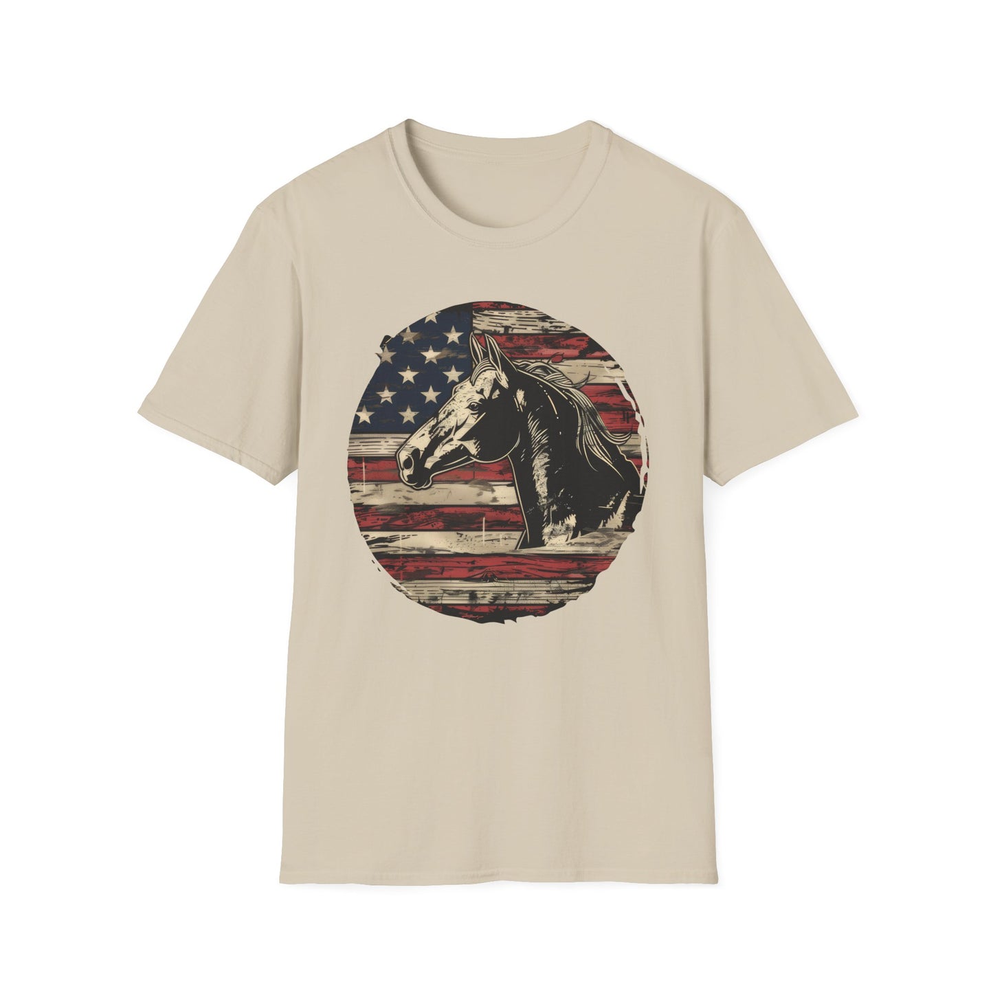 Horse and Flag - Unisex Softstyle T-Shirt