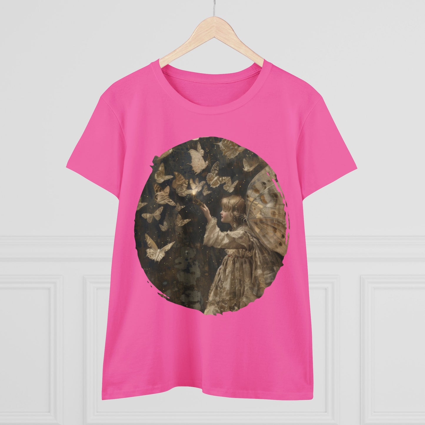 Fairy and Butterflies - Fantasy - Women's Midweight Cotton Tee