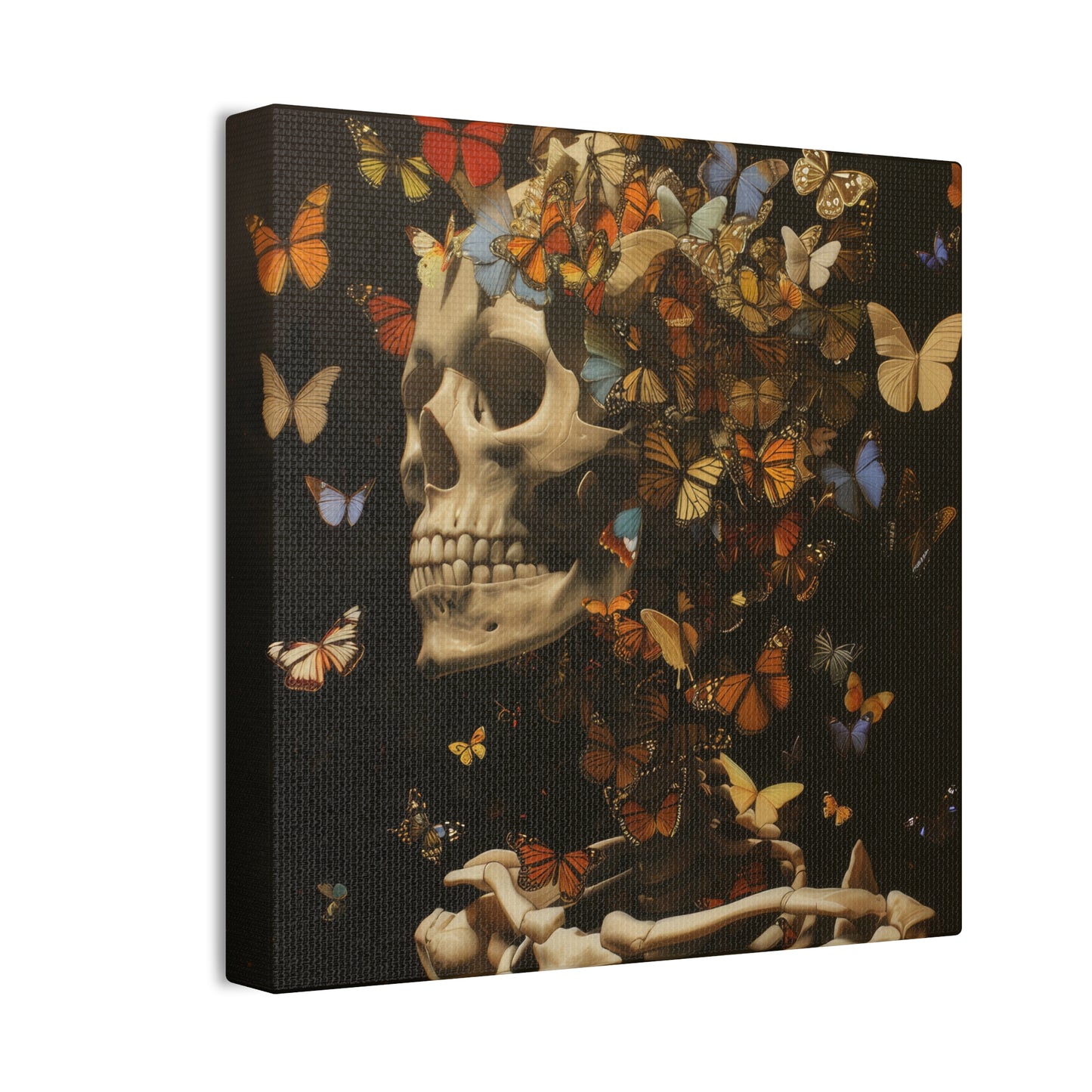 Skulls and Butterflies - Canvas Stretched, 0.75"