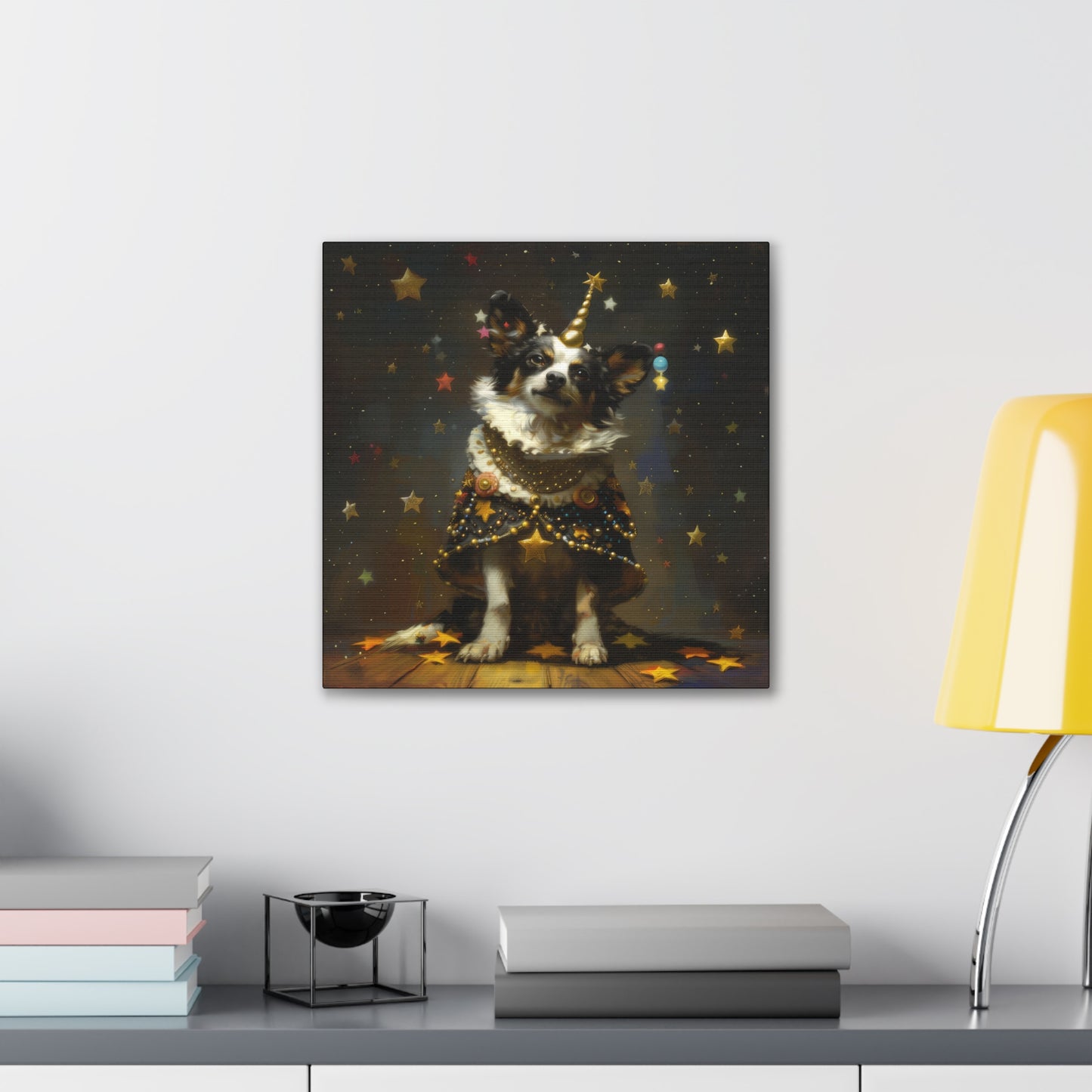 Star Dog Celebration - Canvas Stretched, 0.75"