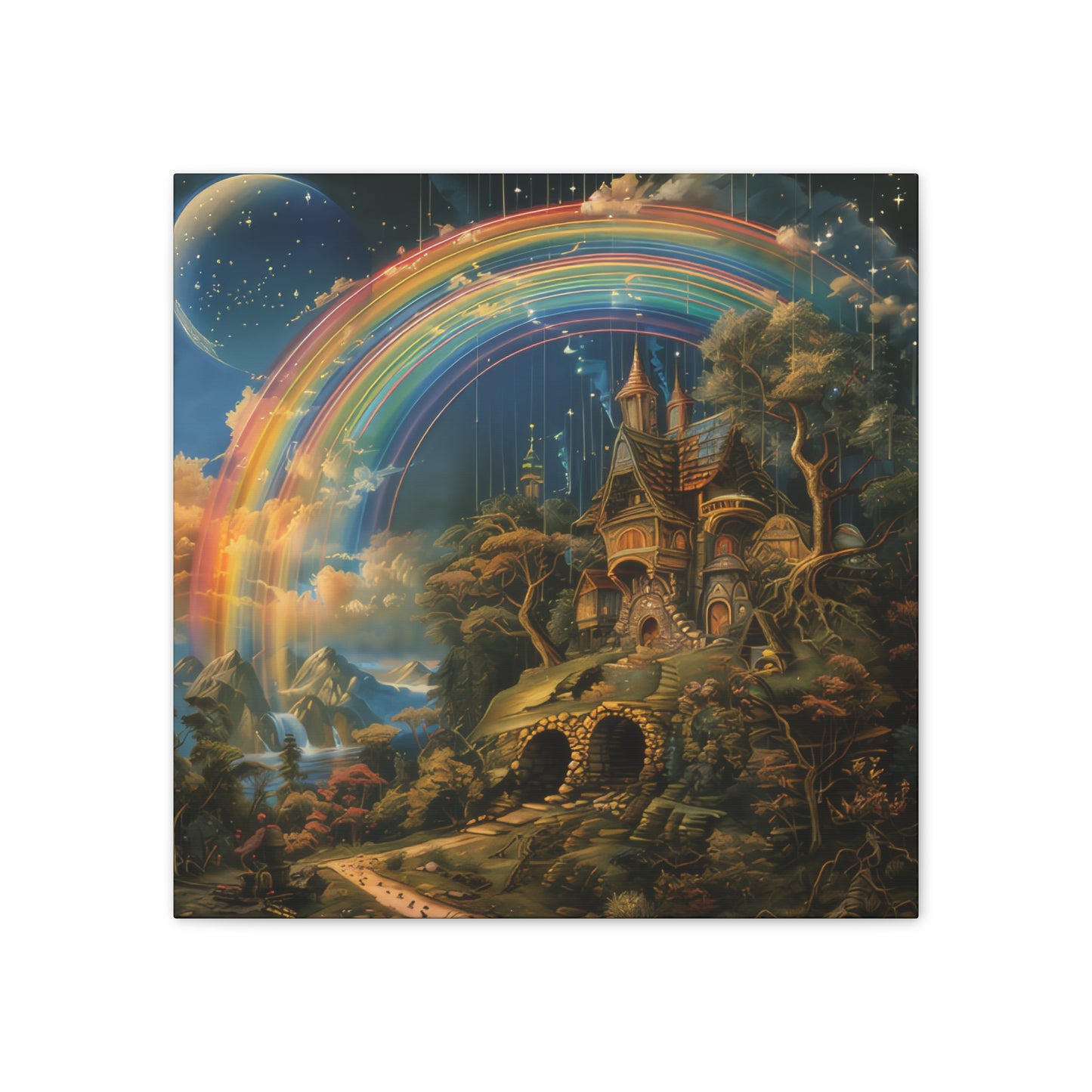 Rainbow Castle- Canvas Stretched, 0.75"