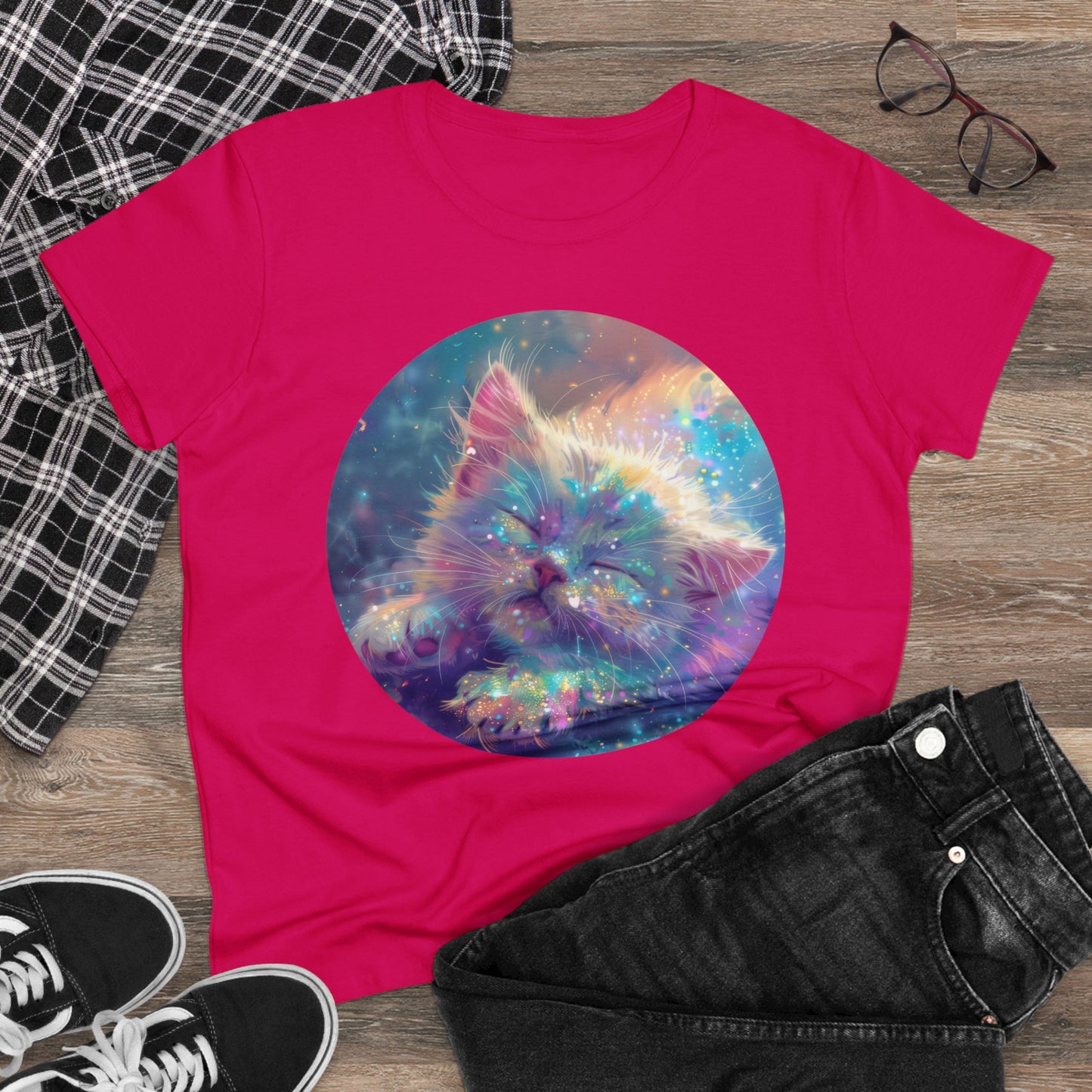 Sparkle Kitty - Women's Midweight Cotton Tee