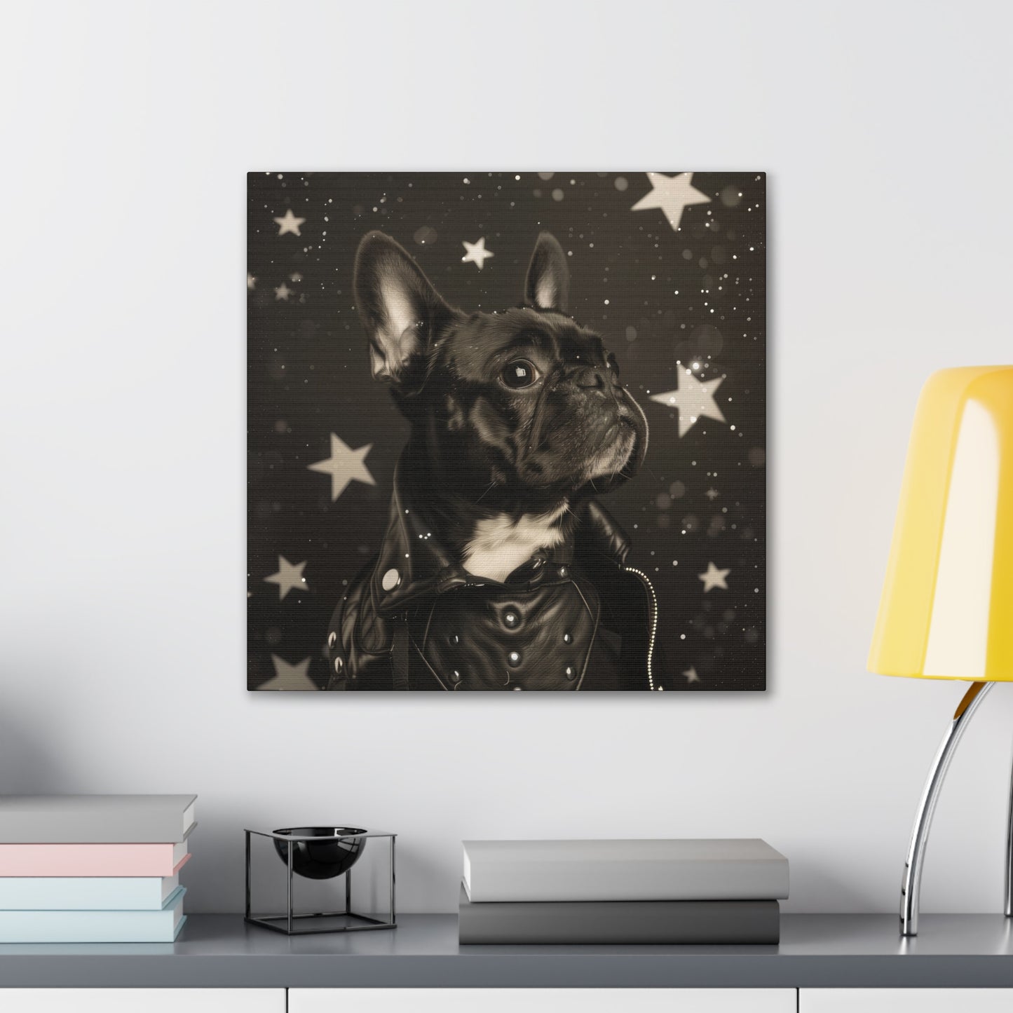 Star Dog Leather Jacket - Canvas Stretched, 0.75"