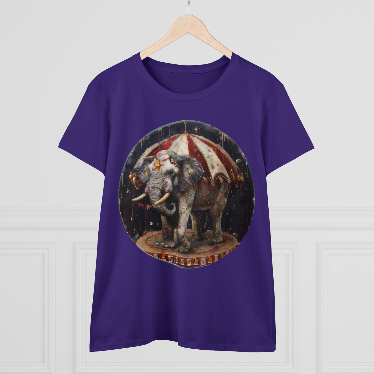 Circus Elephant - Women's Midweight Cotton Tee