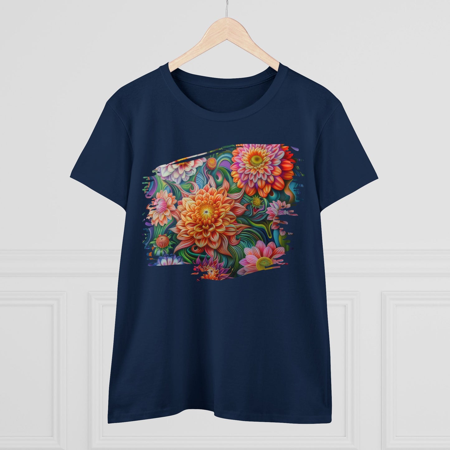 Pastel Flowers - Women's Midweight Cotton Tee