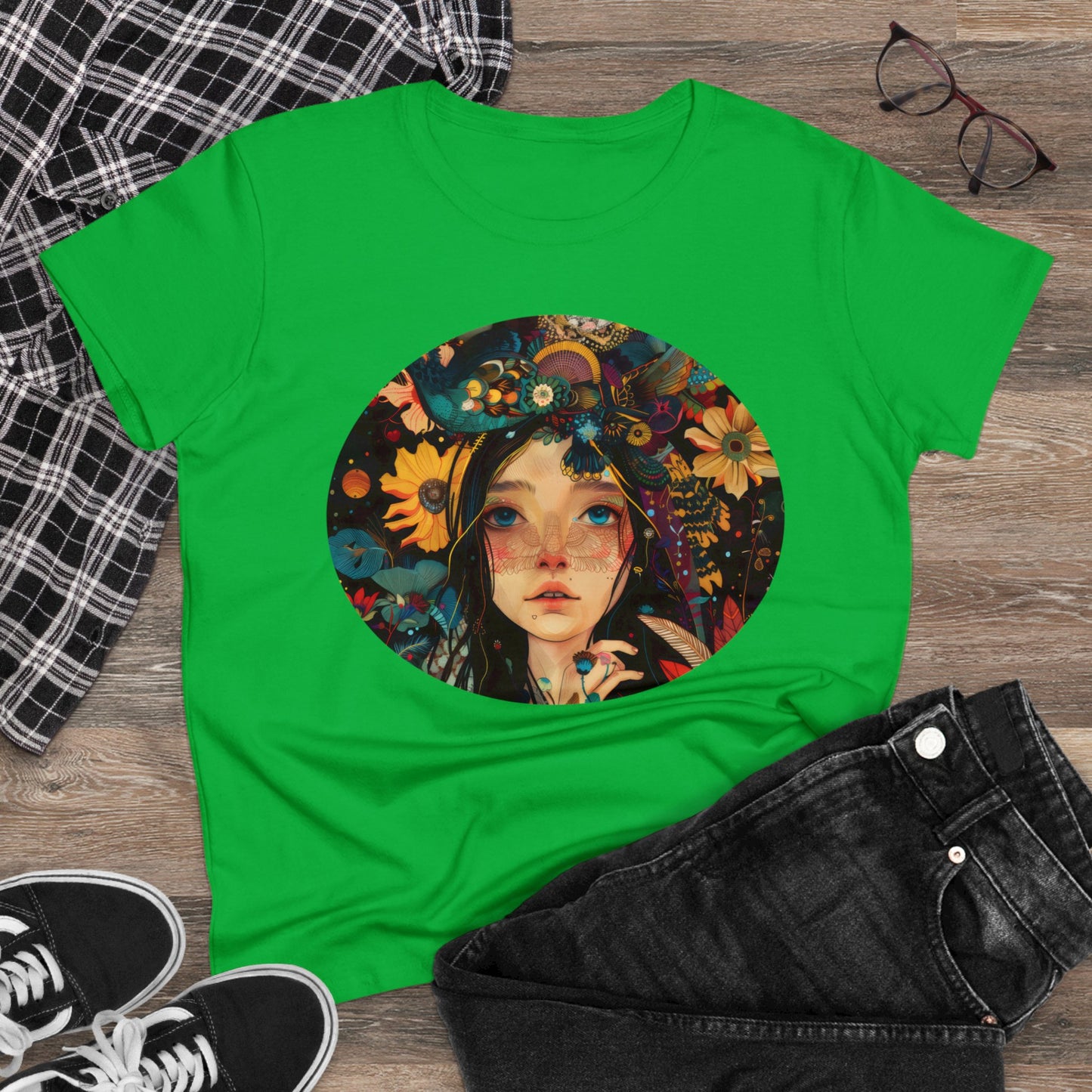 Flower Girl - Women's Midweight Cotton Tee