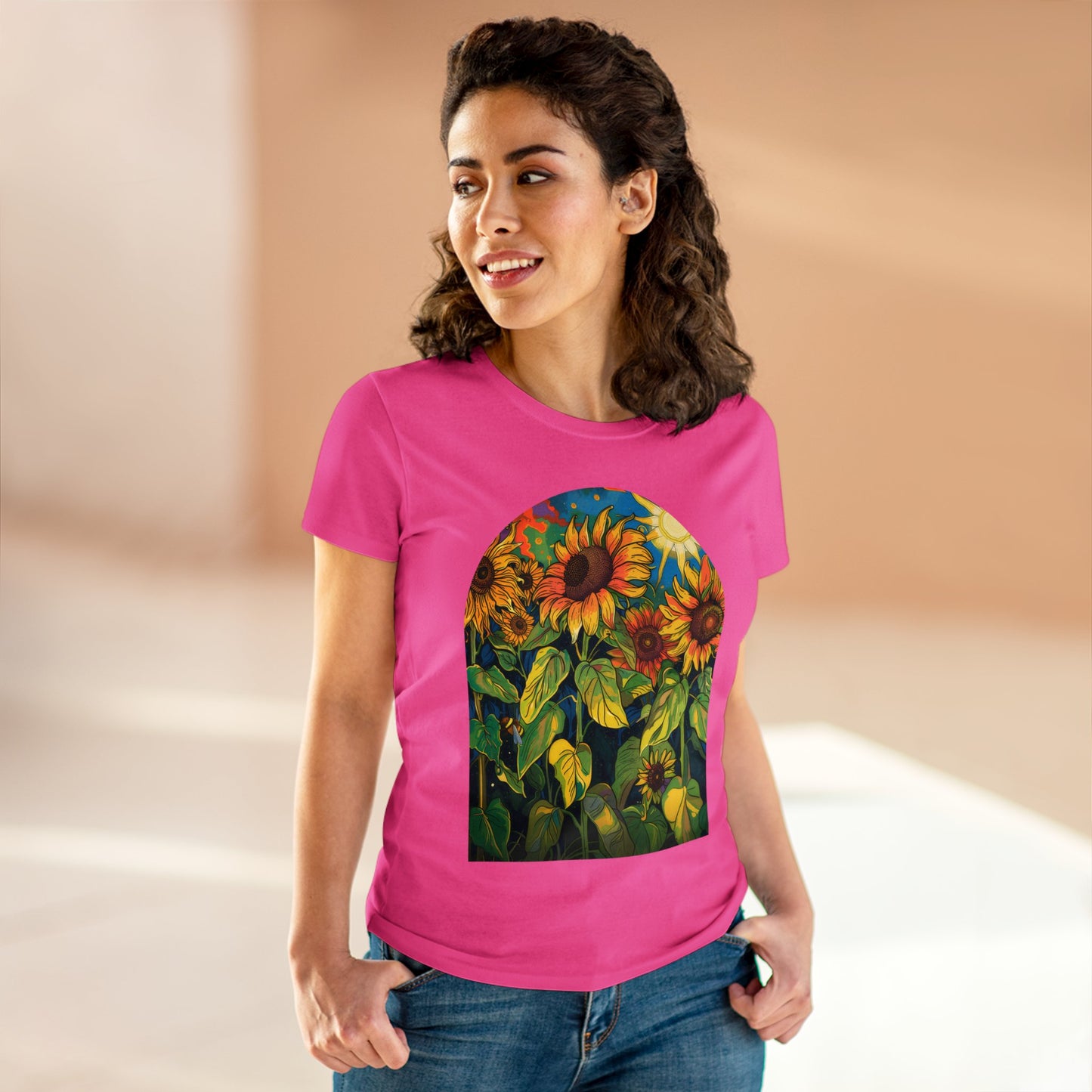 Sunflowers - Women's Midweight Cotton Tee