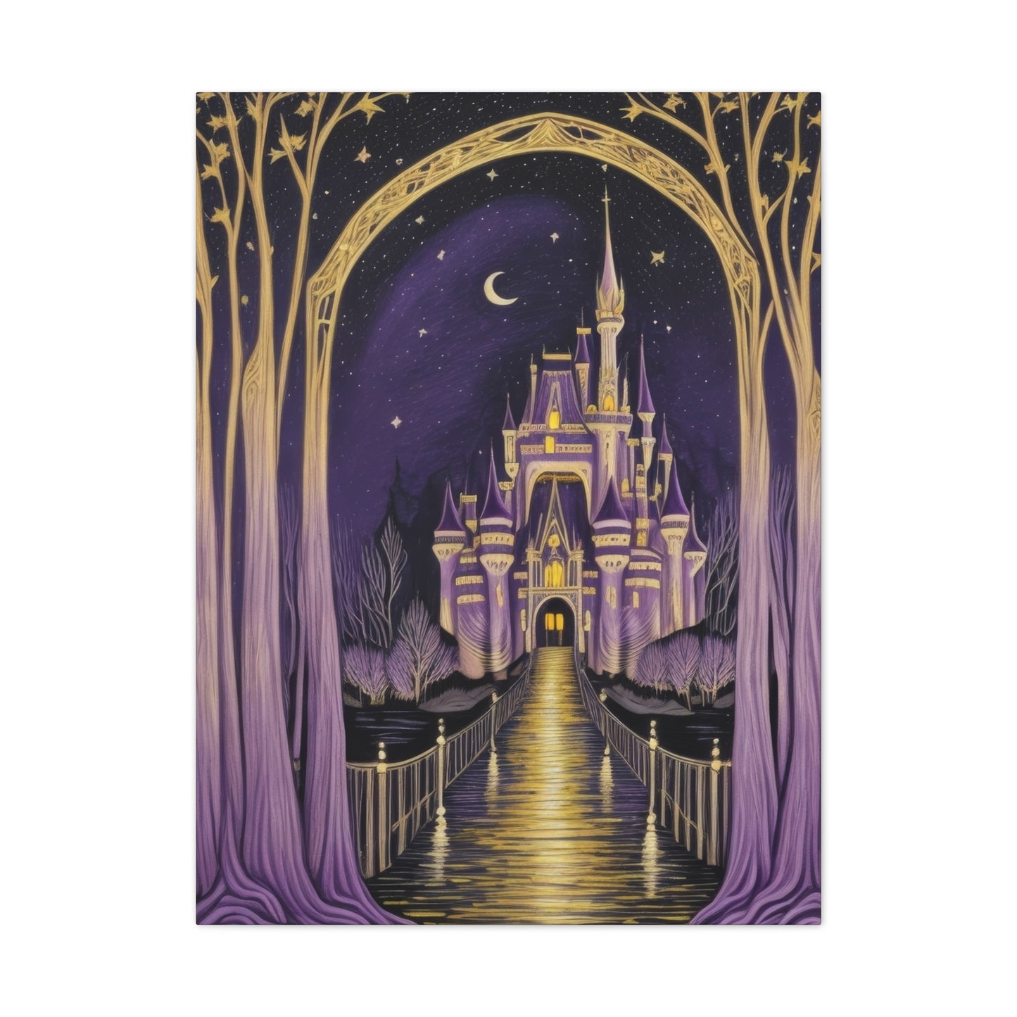 Purple Castle - Canvas Stretched, 0.75"