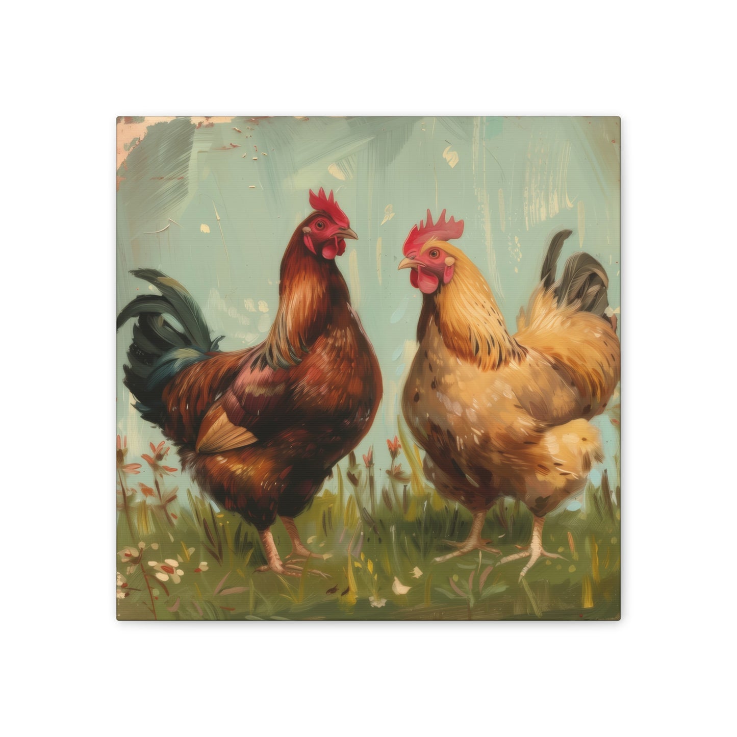 Chickens - Canvas Stretched, 0.75" - Canvas Stretched, 0.75"