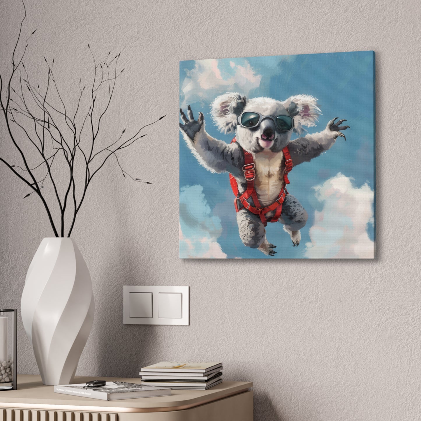 Koala Freefall - Canvas Stretched, 0.75"