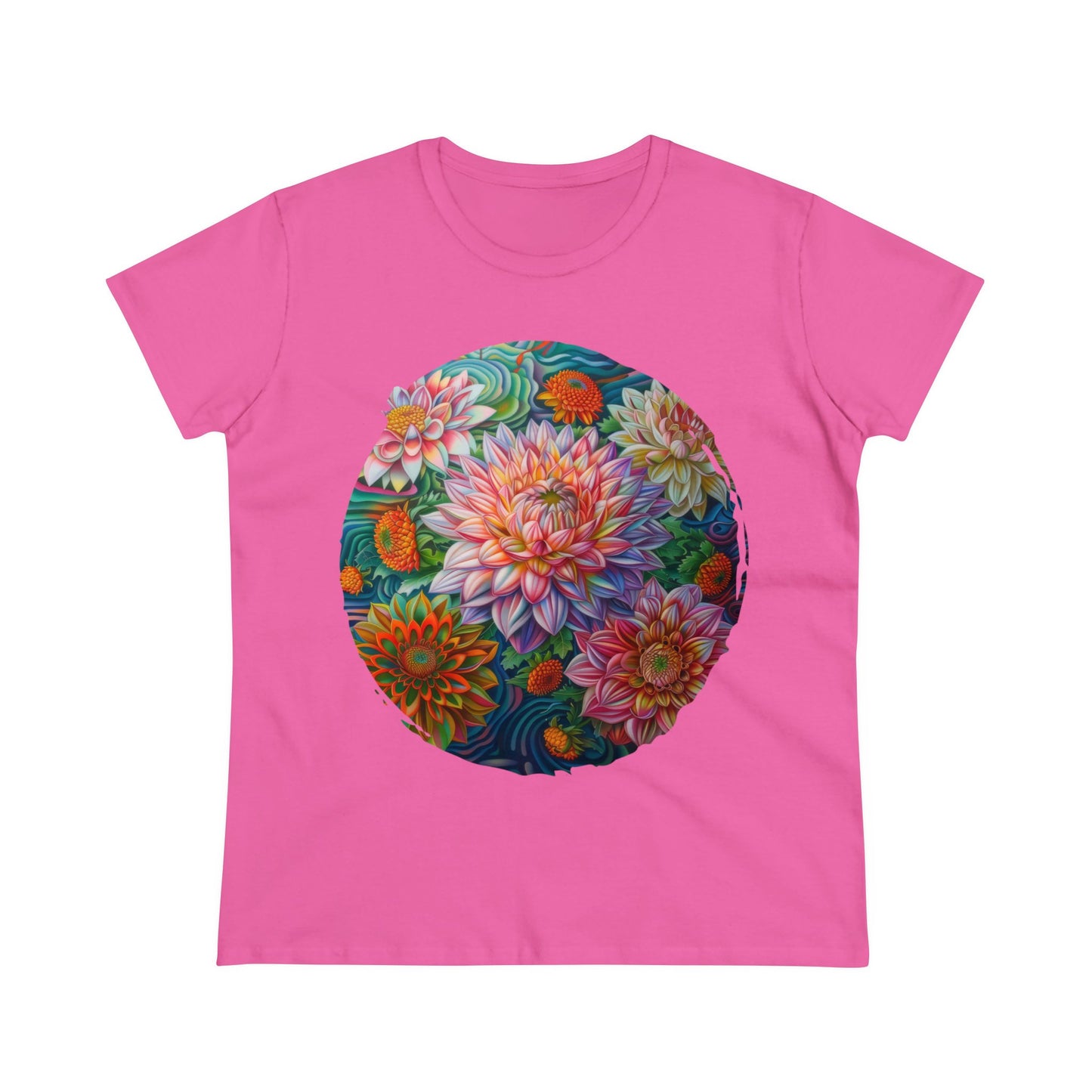 Pastel Flowers - Women's Midweight Cotton Tee