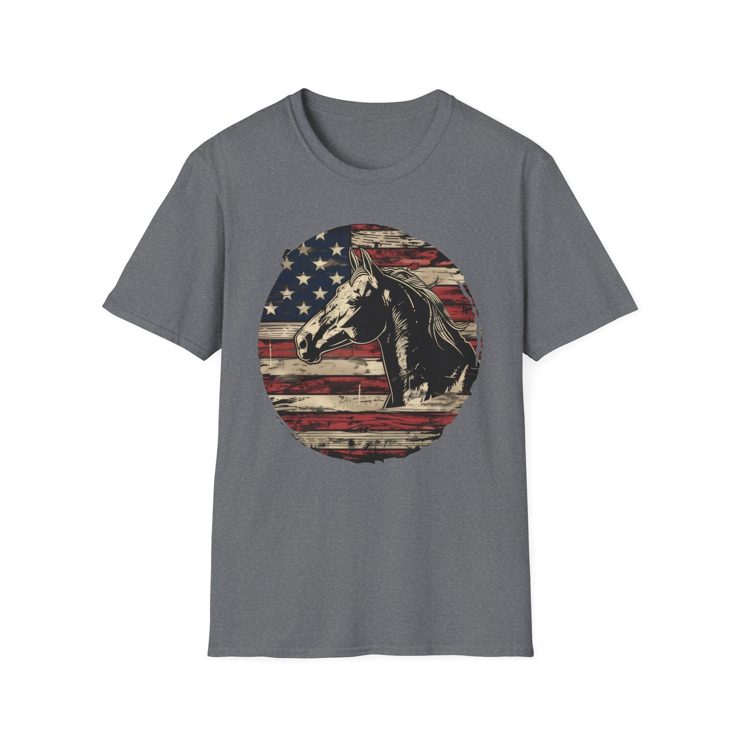 Horse and Flag - Unisex Softstyle T-Shirt