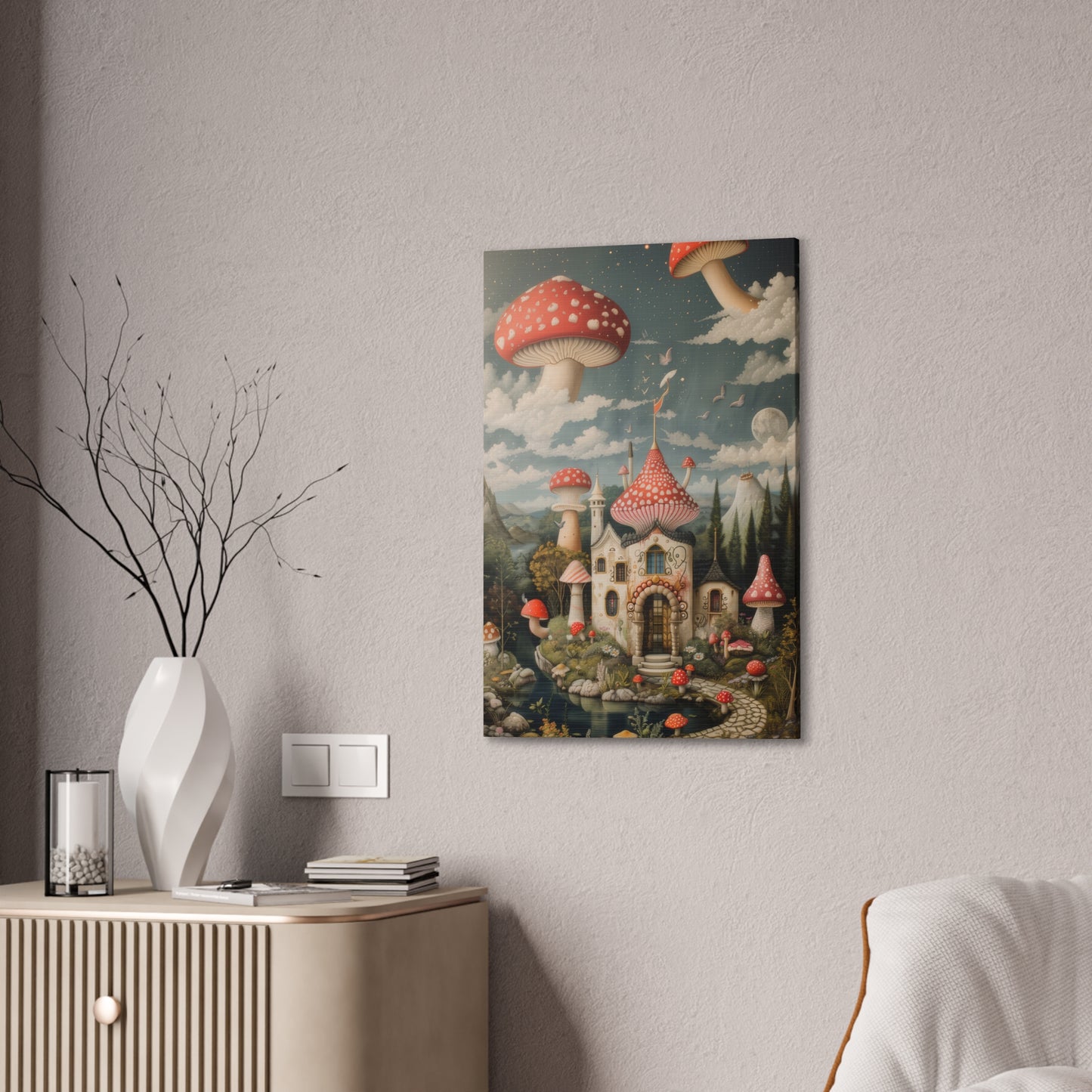 Mushroom Castle - Canvas Stretched, 0.75"