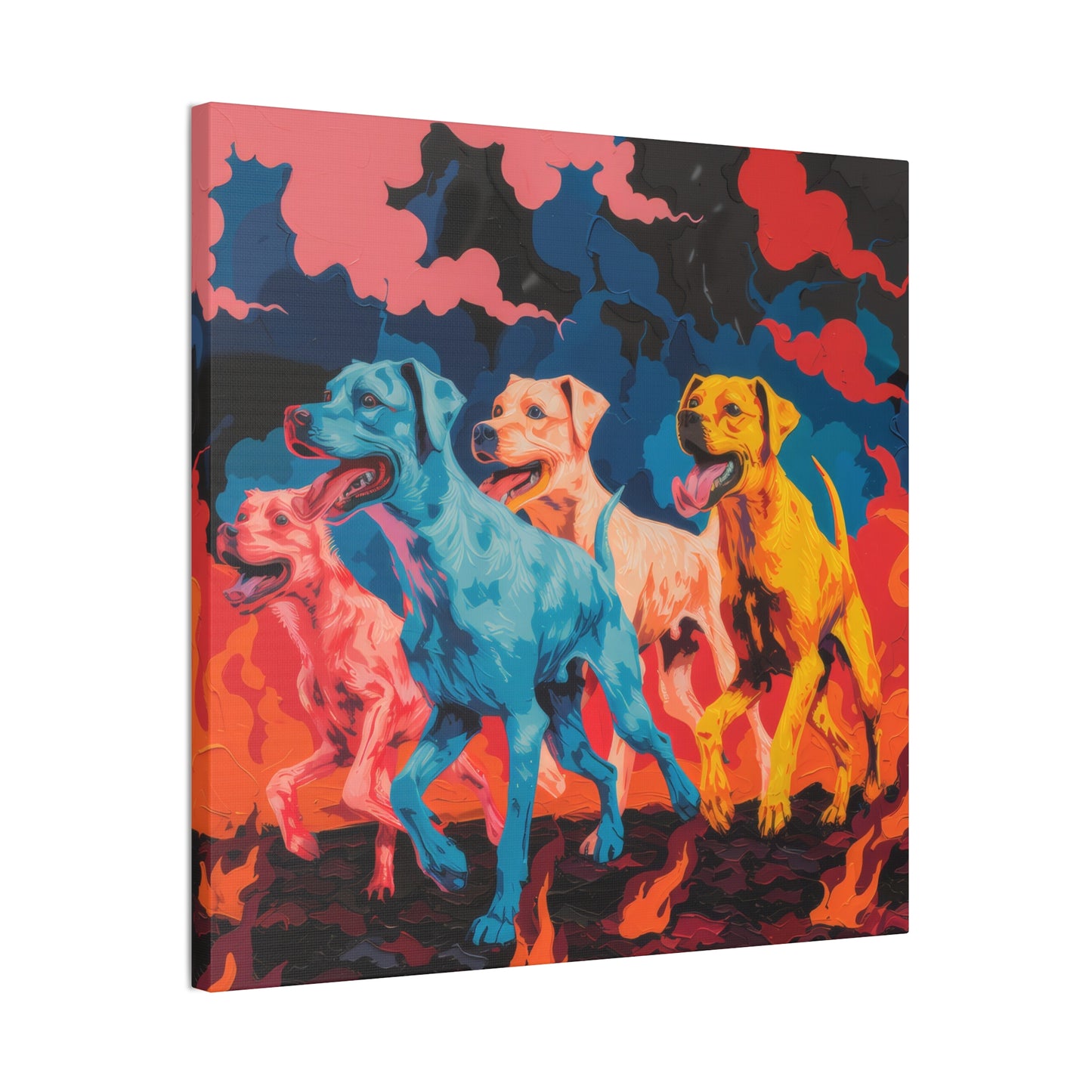 Dogs on the March - Canvas Stretched, 0.75"