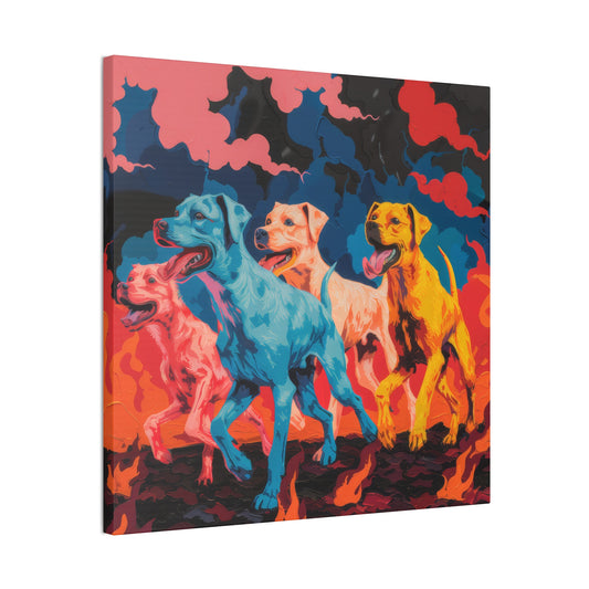 Dogs on the March - Canvas Stretched, 0.75"