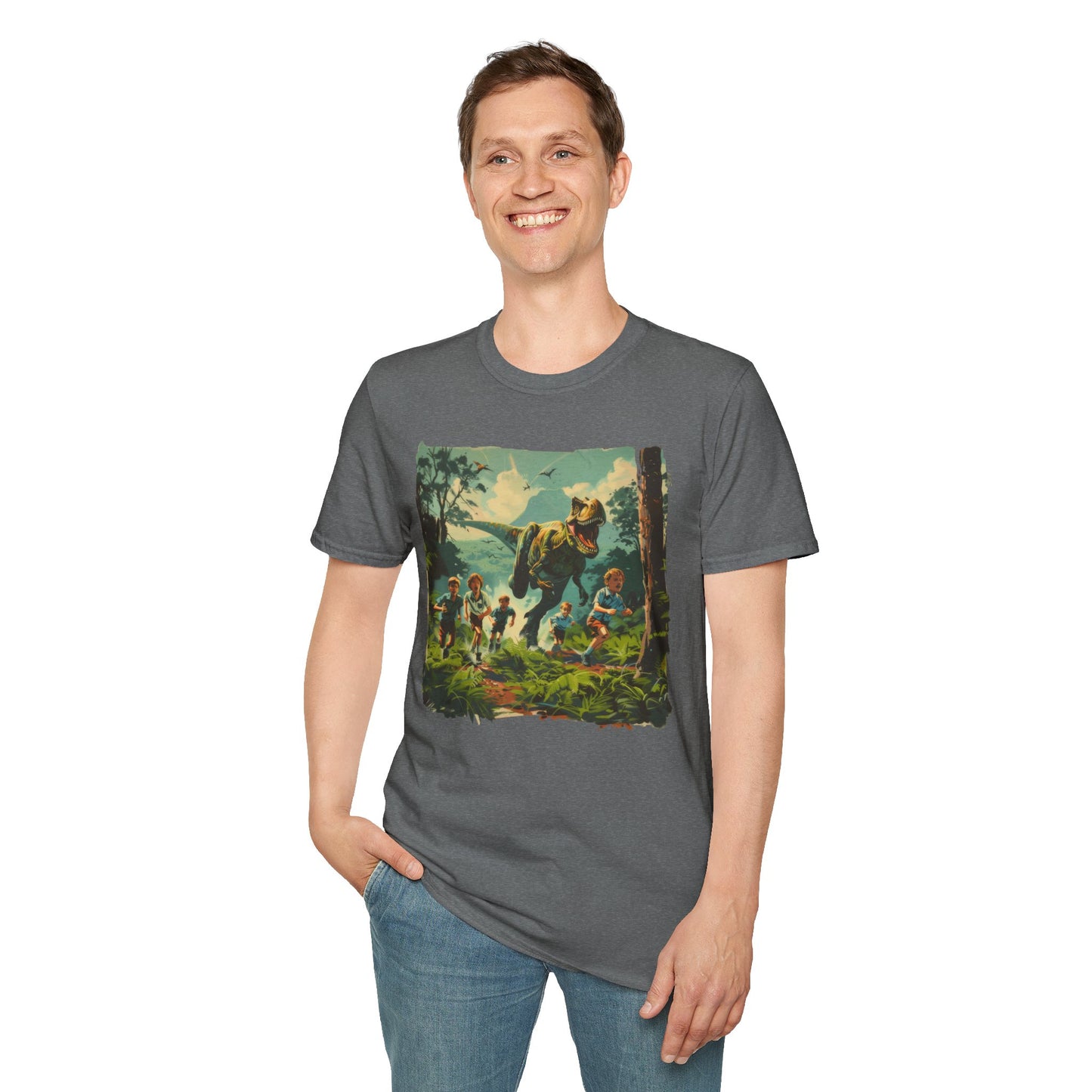 Dinosaur Chase - Unisex Softstyle T-Shirt