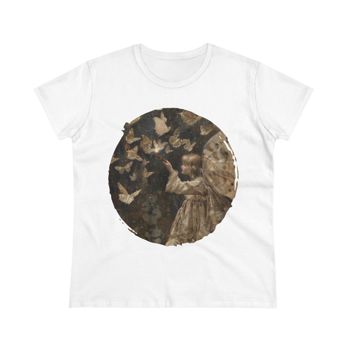 Fairy and Butterflies - Fantasy - Women's Midweight Cotton Tee