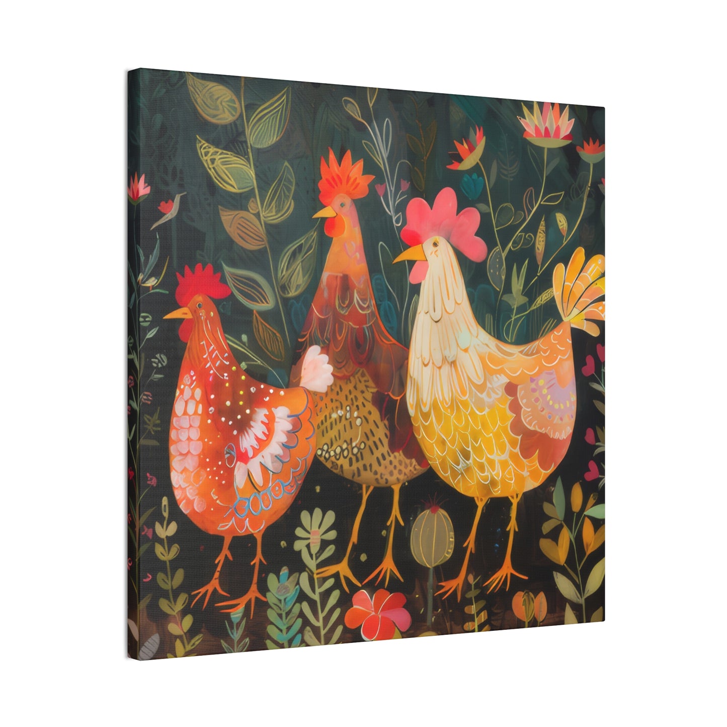 Chickens - Canvas Stretched, 0.75" - Canvas Stretched, 0.75"