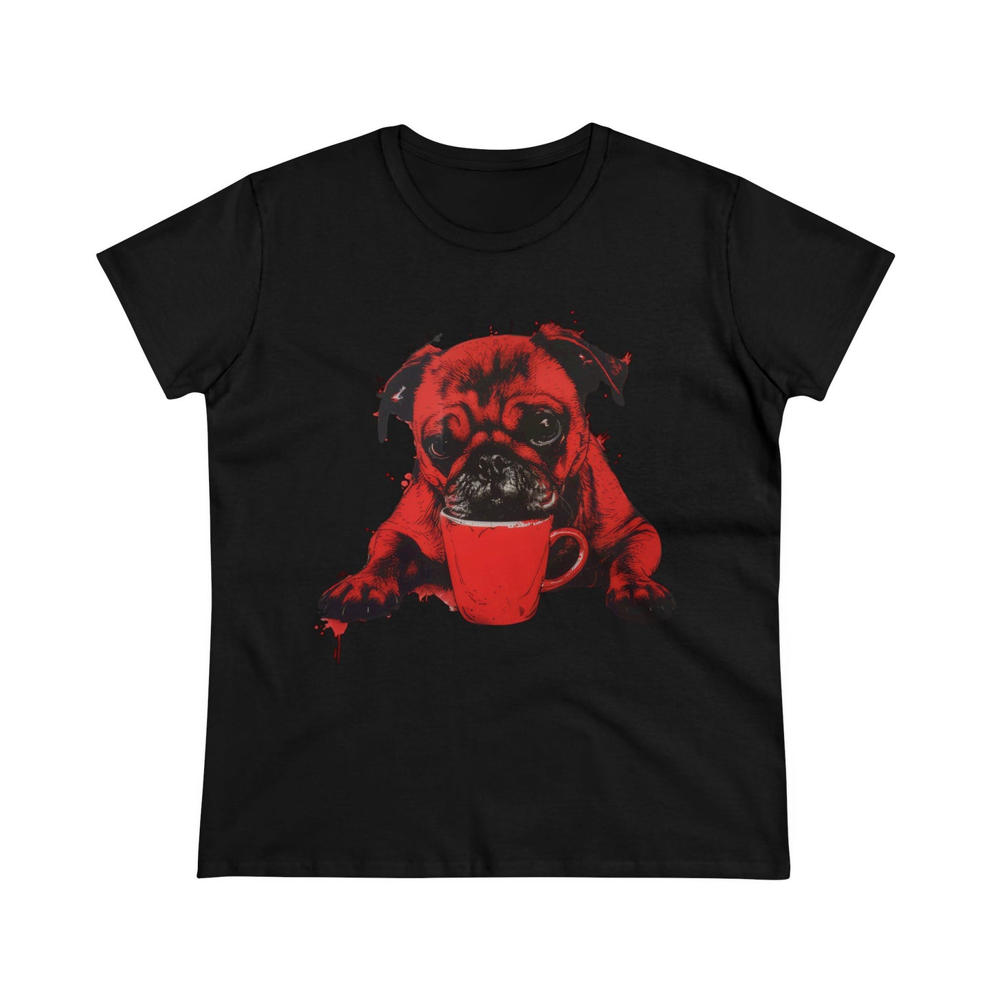 Dog Likes Coffee - Women's Midweight Cotton Tee