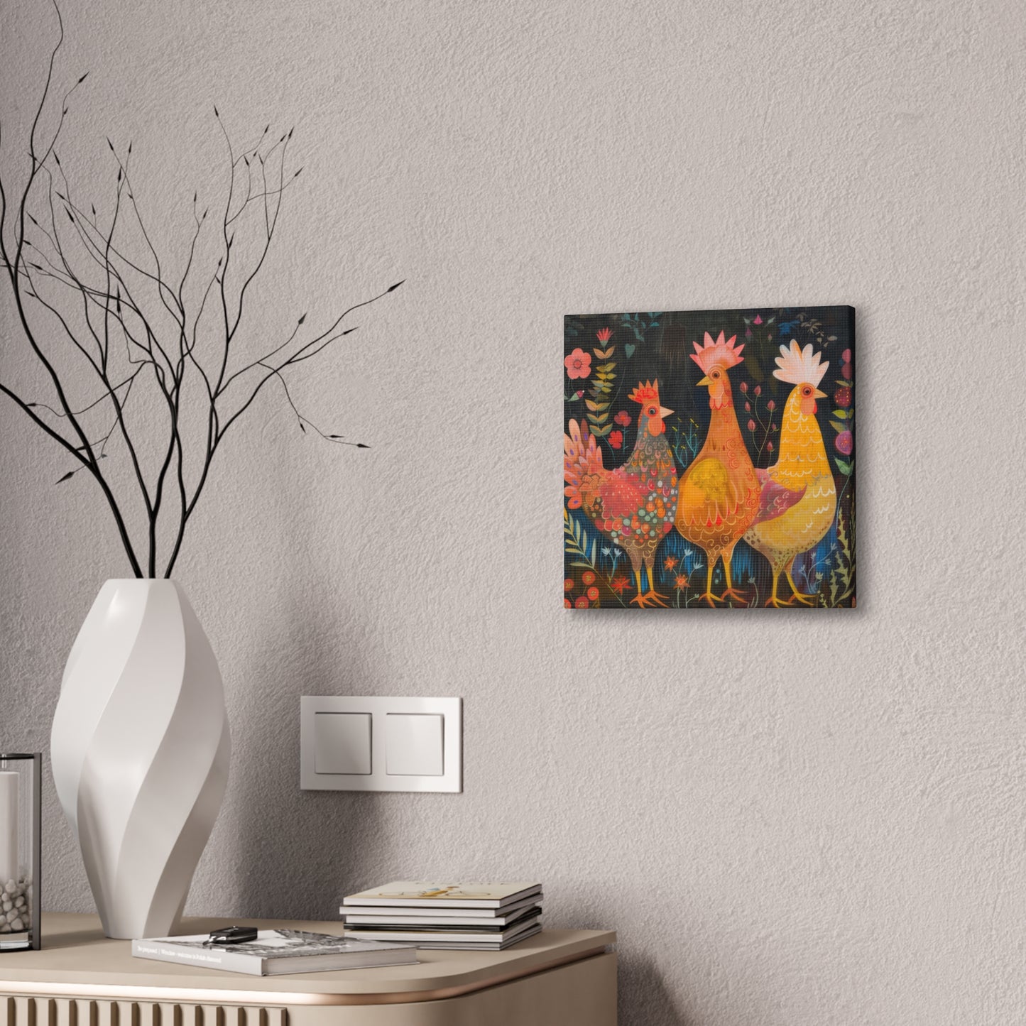 Chickens - Canvas Stretched, 0.75" - Canvas Stretched, 0.75"