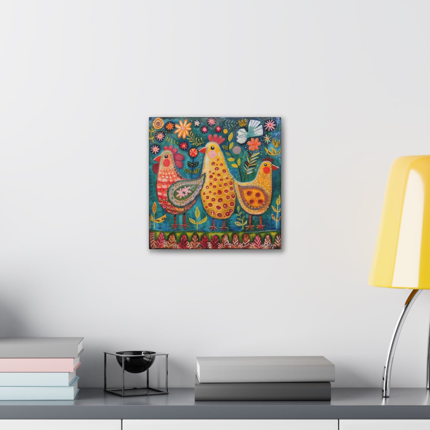 Chickens - Canvas Stretched, 0.75" - Canvas Stretched, 0.75"