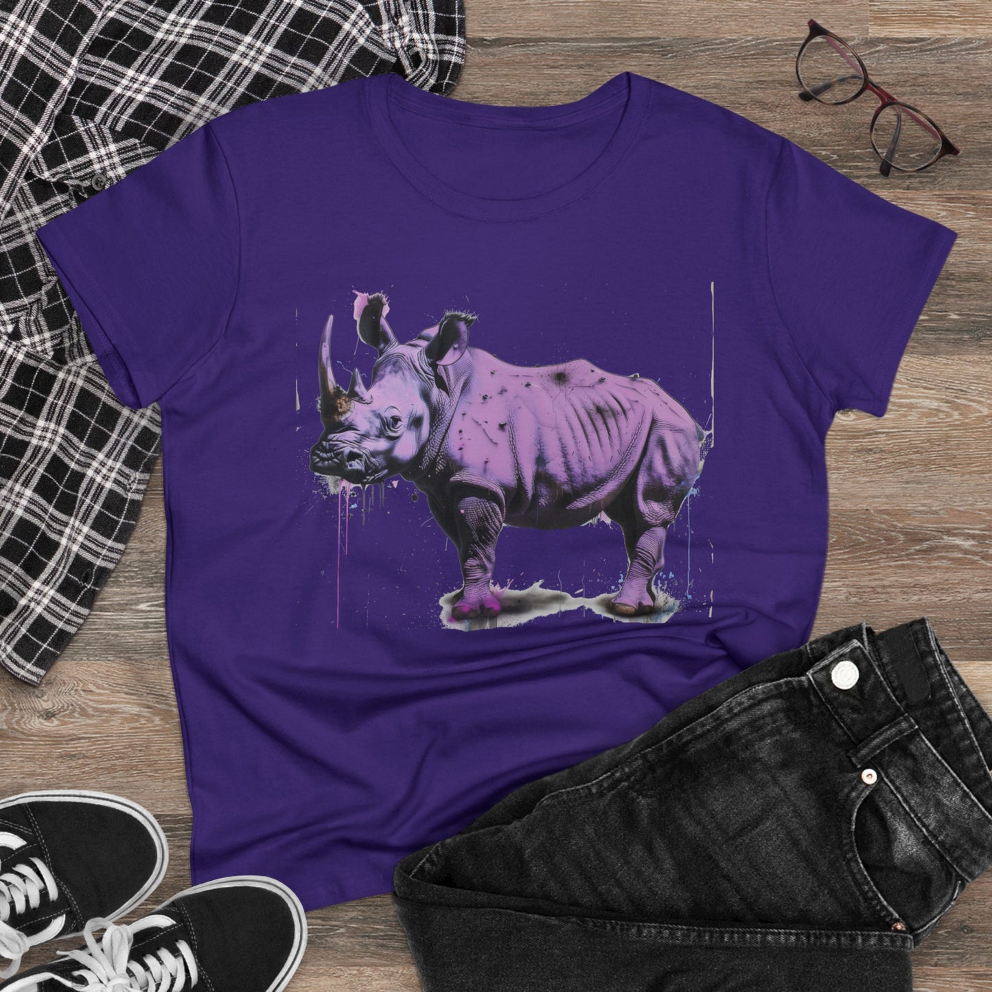 Purple Rhino - Women's Midweight Cotton Tee