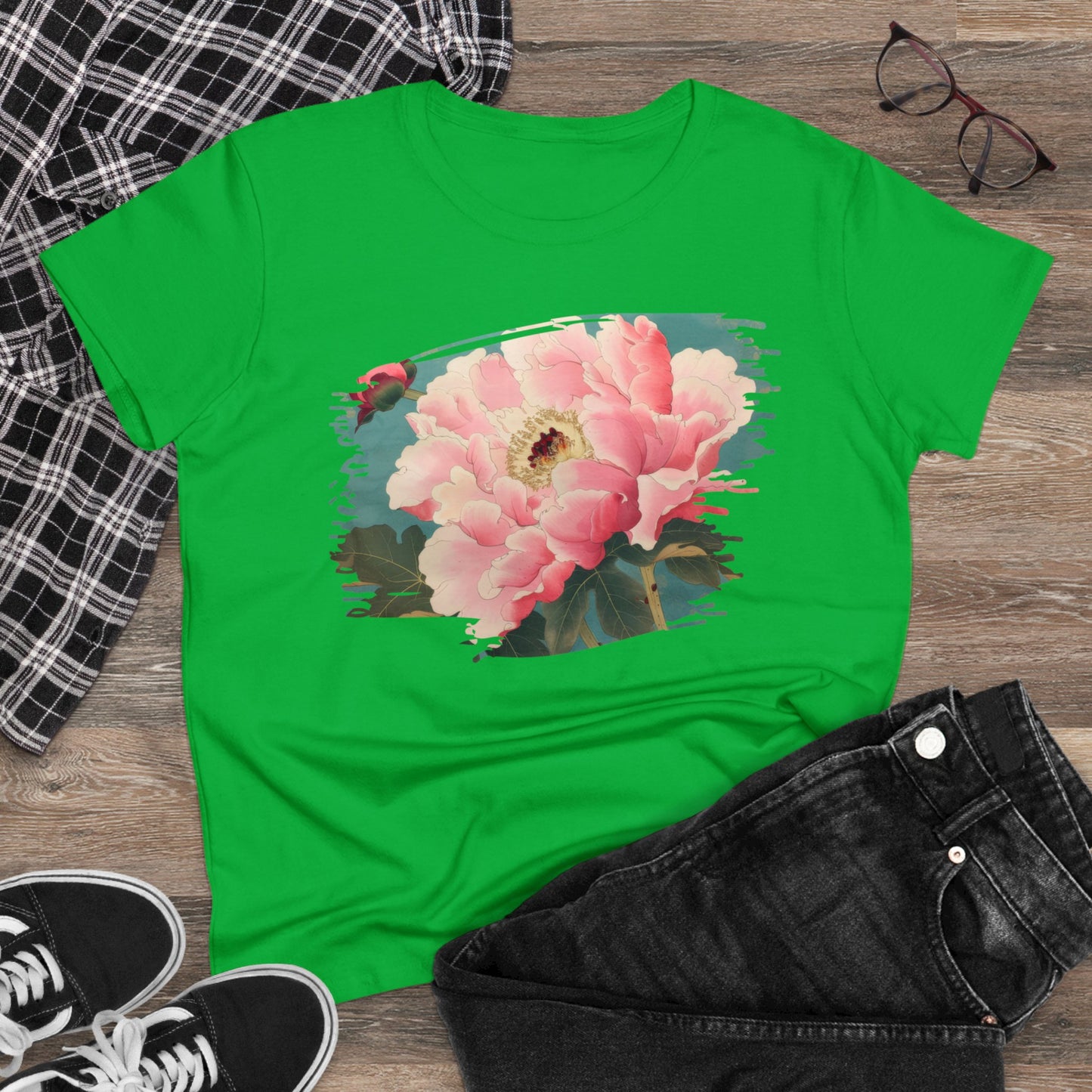 Peony - Flower - Women's Midweight Cotton Tee