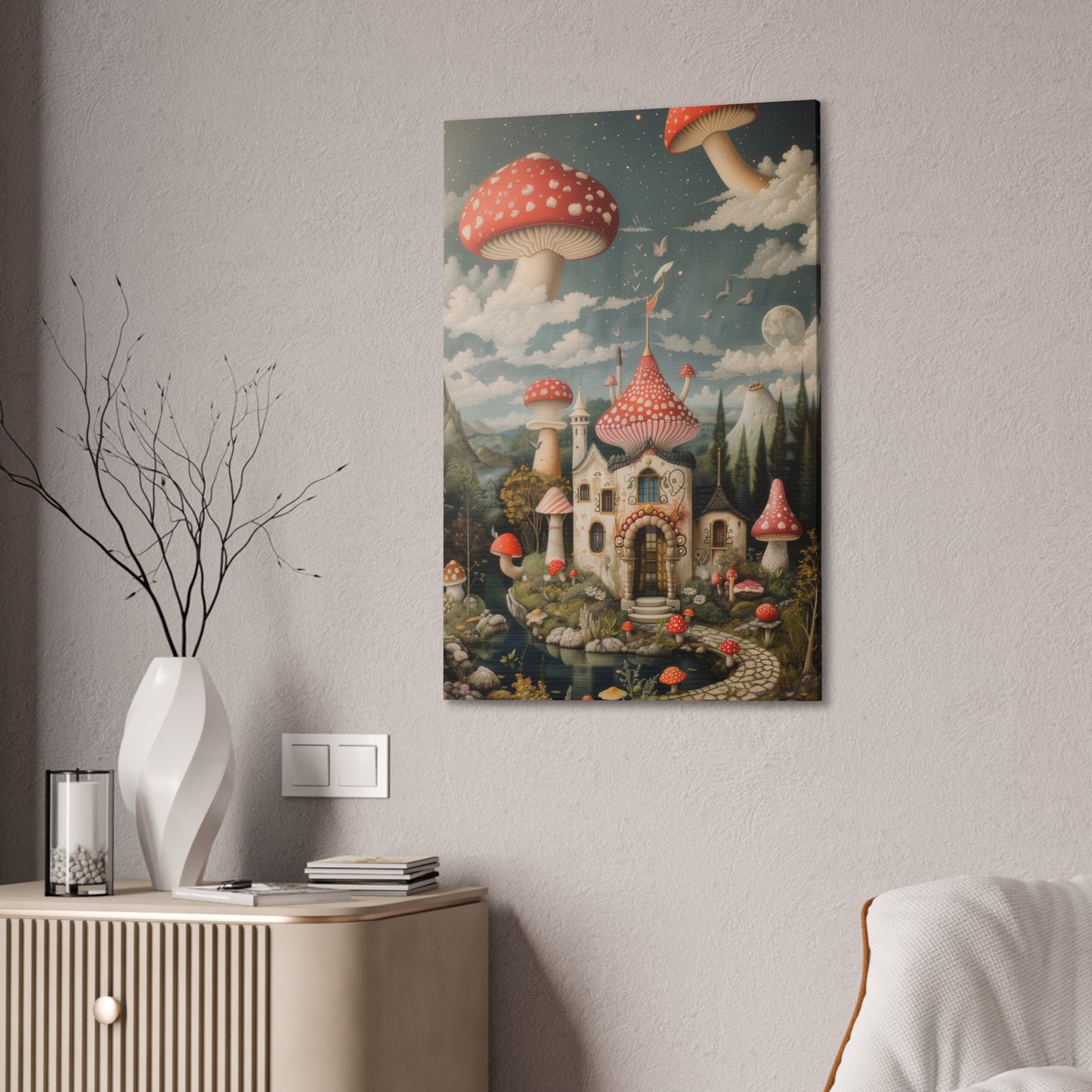 Mushroom Castle - Canvas Stretched, 0.75"