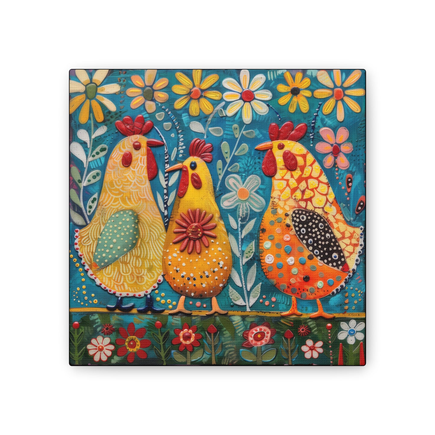 Chickens - Canvas Stretched, 0.75" - Canvas Stretched, 0.75"