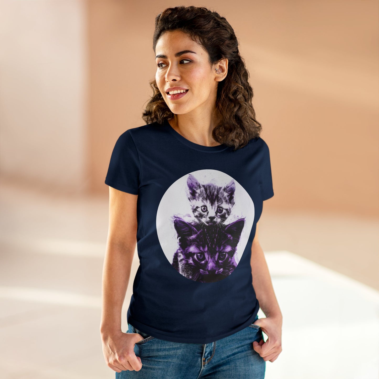 Stacked Cats - Women's Midweight Cotton Tee