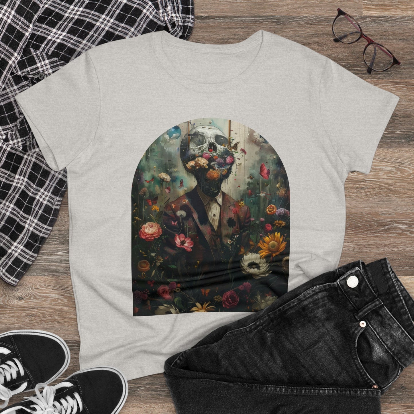 Flowers on My Mind - Women's Midweight Cotton Tee