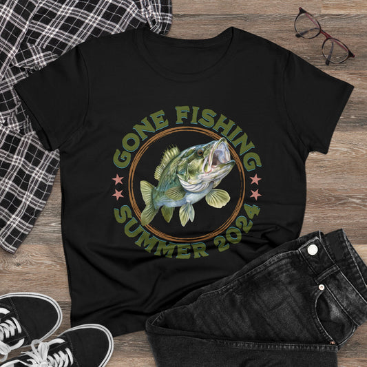 Gone Fishing - Women's Midweight Cotton Tee