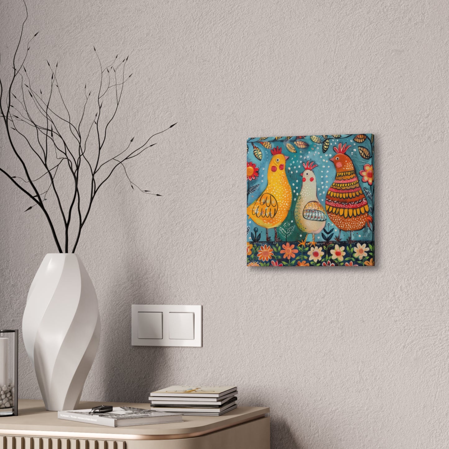 Chickens - Canvas Stretched, 0.75" - Canvas Stretched, 0.75"