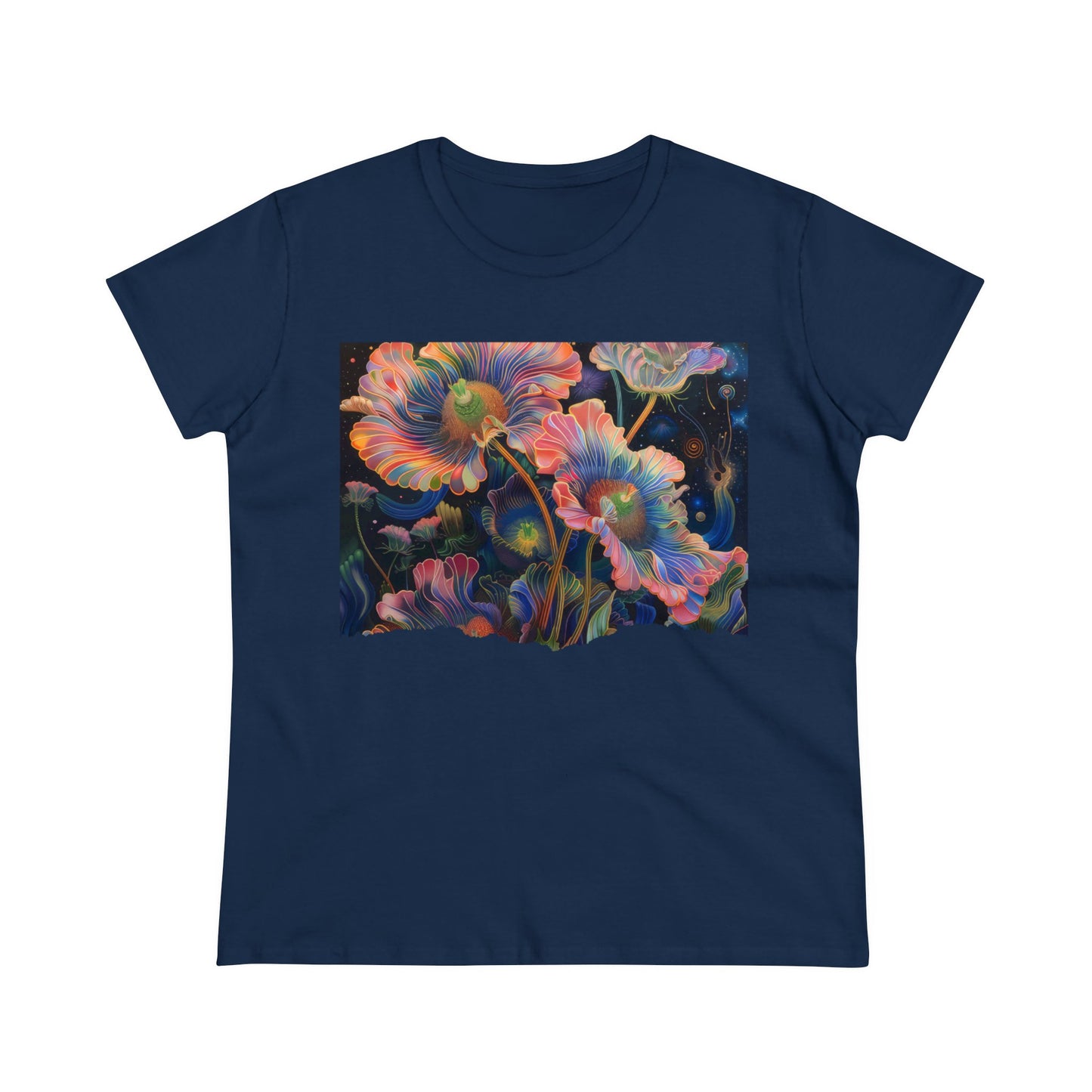 Pastel Flowers - Women's Midweight Cotton Tee