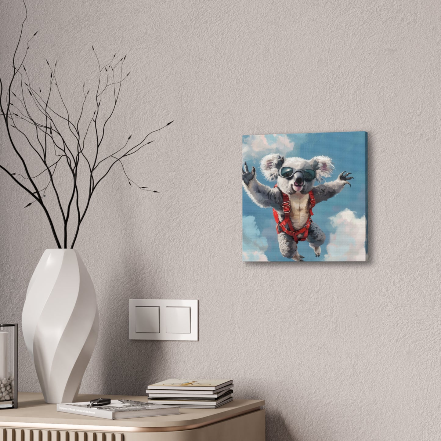 Koala Freefall - Canvas Stretched, 0.75"