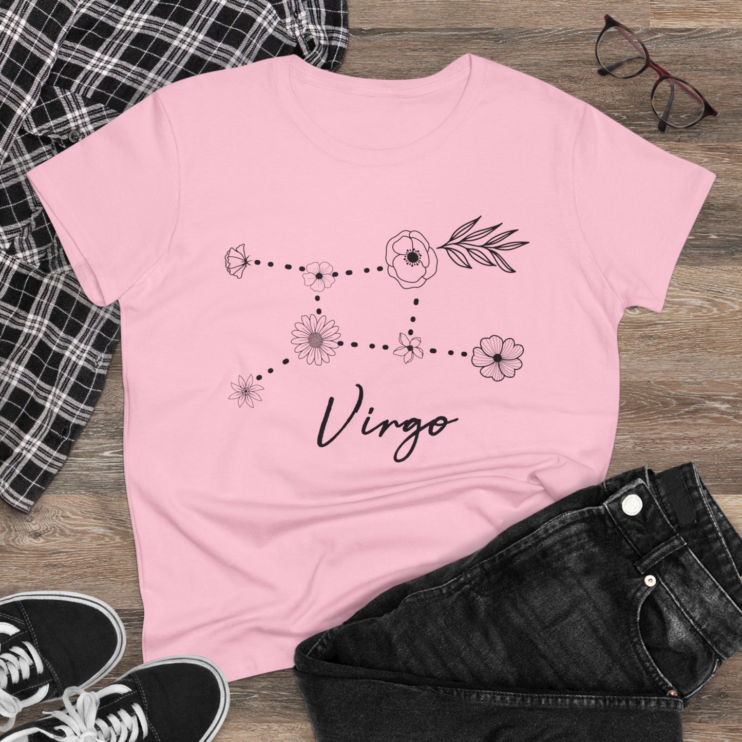 Flower Constellation - Virgo - Astrology - Women's Midweight Cotton Tee